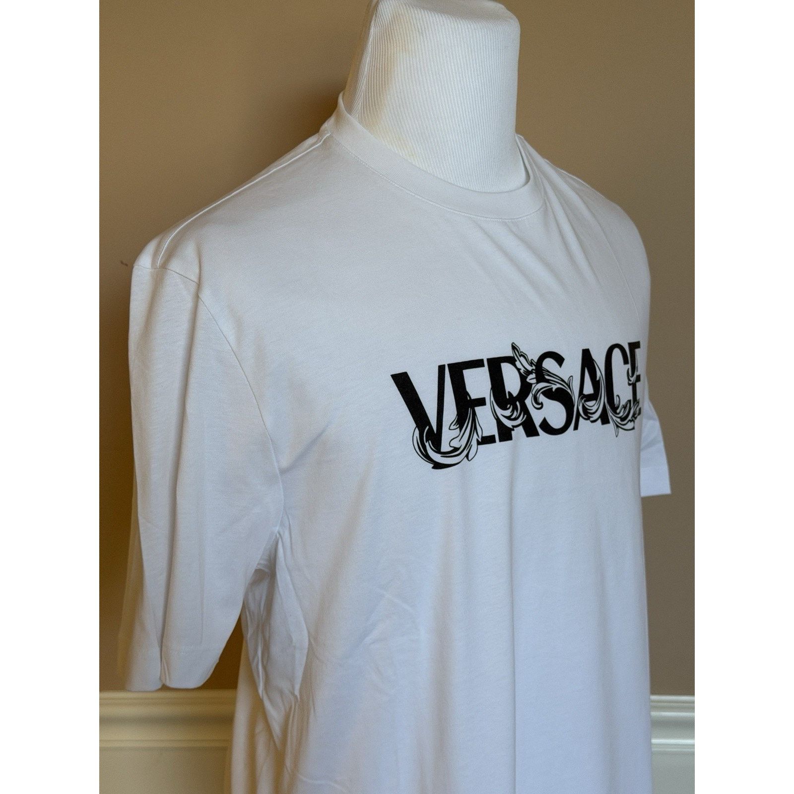 Versace Versace Print Cotton Jersey T-Shirt White/Black L 1014427 Size US L / EU 52-54 / 3 - 4 Thumbnail