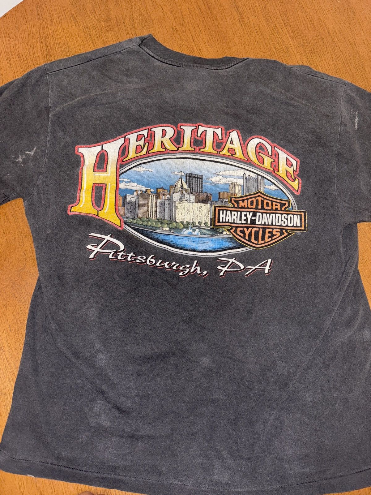 Harley Davidson × Vintage 90’s Rare Harley Davidson Flame Tshirt Size US L / EU 52-54 / 3 - 3 Thumbnail