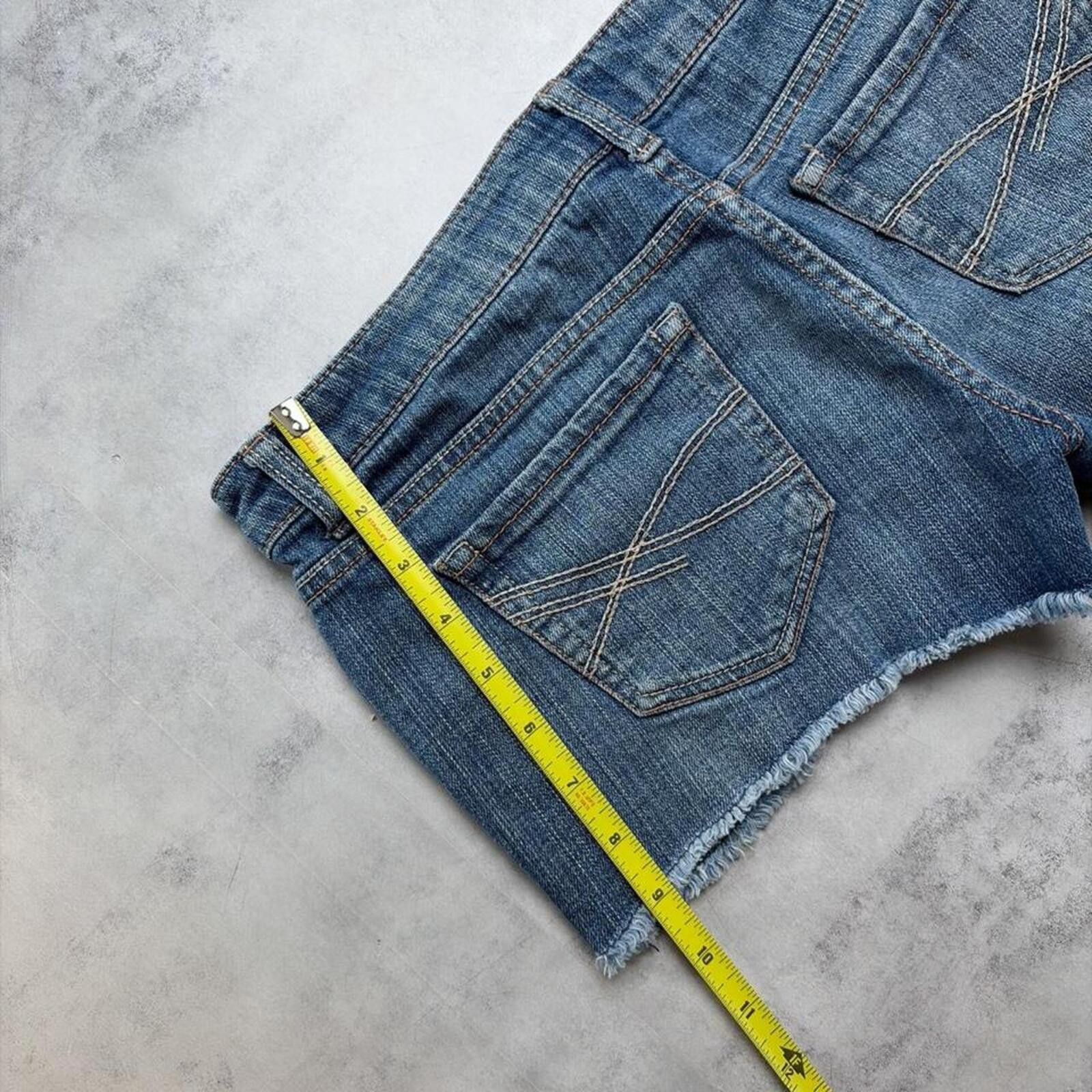 Aeropostale Y2K Blue Aeropostale Grunge Embellished Mini Denim Shorts Size 30" / US 8 / IT 44 - 8 Thumbnail