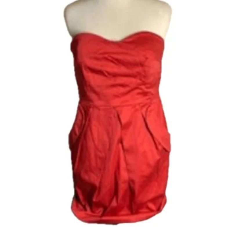 Other Bold Red Strapless Sweetheart Party Dress 9 Size M / US 6-8 / IT 42-44 - 2 Thumbnail