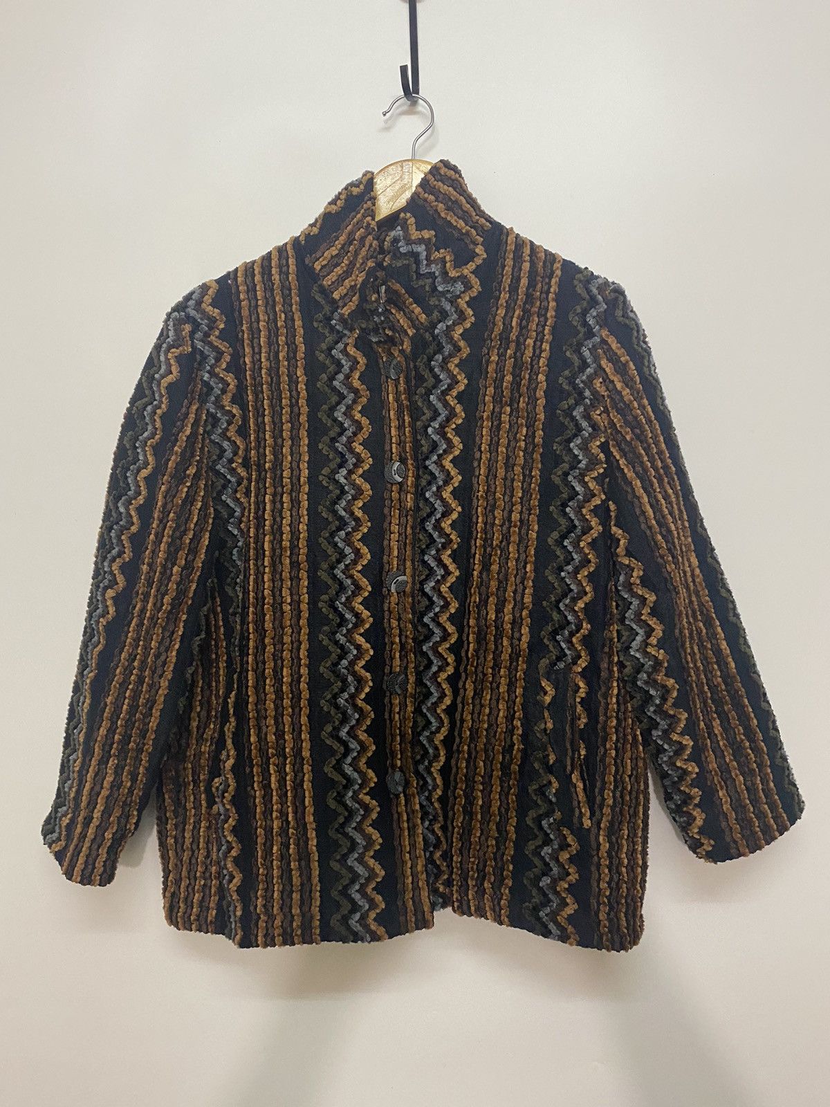 Japanese Brand Japan Brand Button Up Knitwear Sweater Lining Jacket Size L / US 10 / IT 46 - 1 Thumbnail