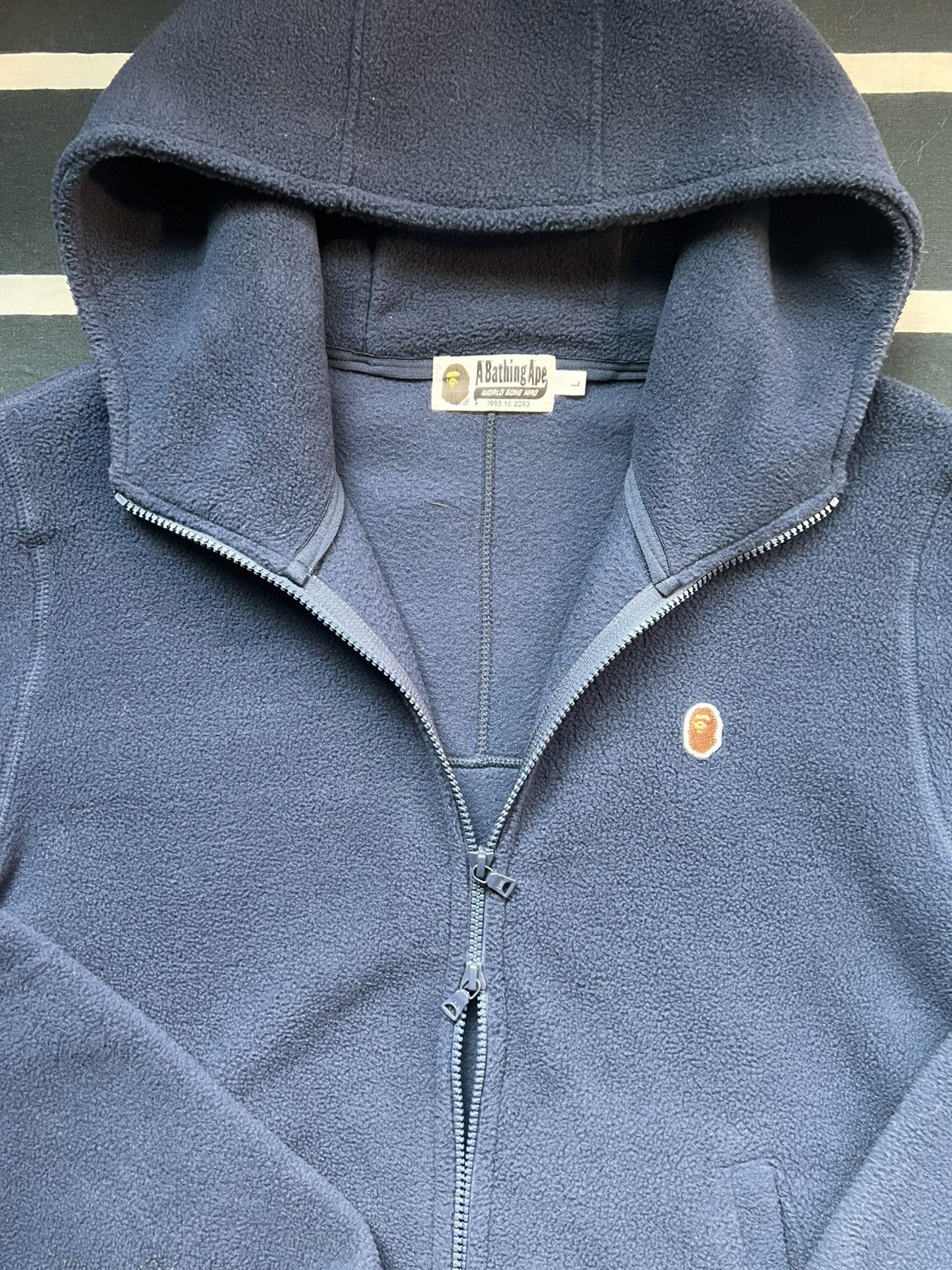 Bape BAPE Fleece One Point Zip Hoodie Navy Large Size US L / EU 52-54 / 3 - 2 Thumbnail