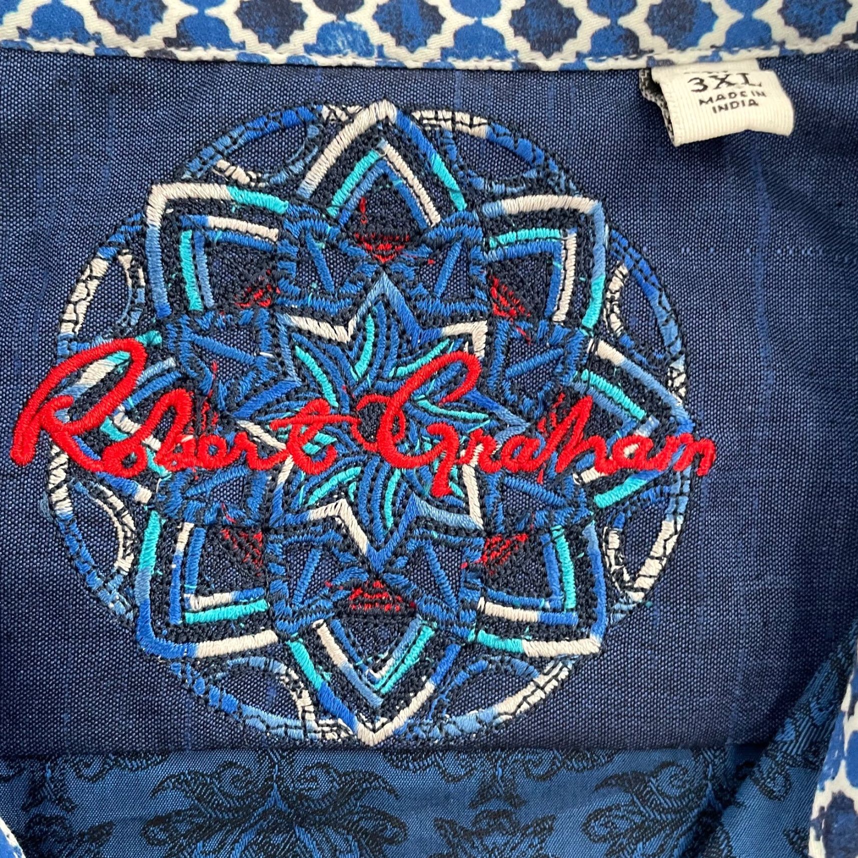 Robert Graham VINTAGE Robert Graham Shirt Men Long Sleeve Button-Up Collared Paisley Blue 3XL Size US XXL / EU 58 / 5 - 7 Thumbnail
