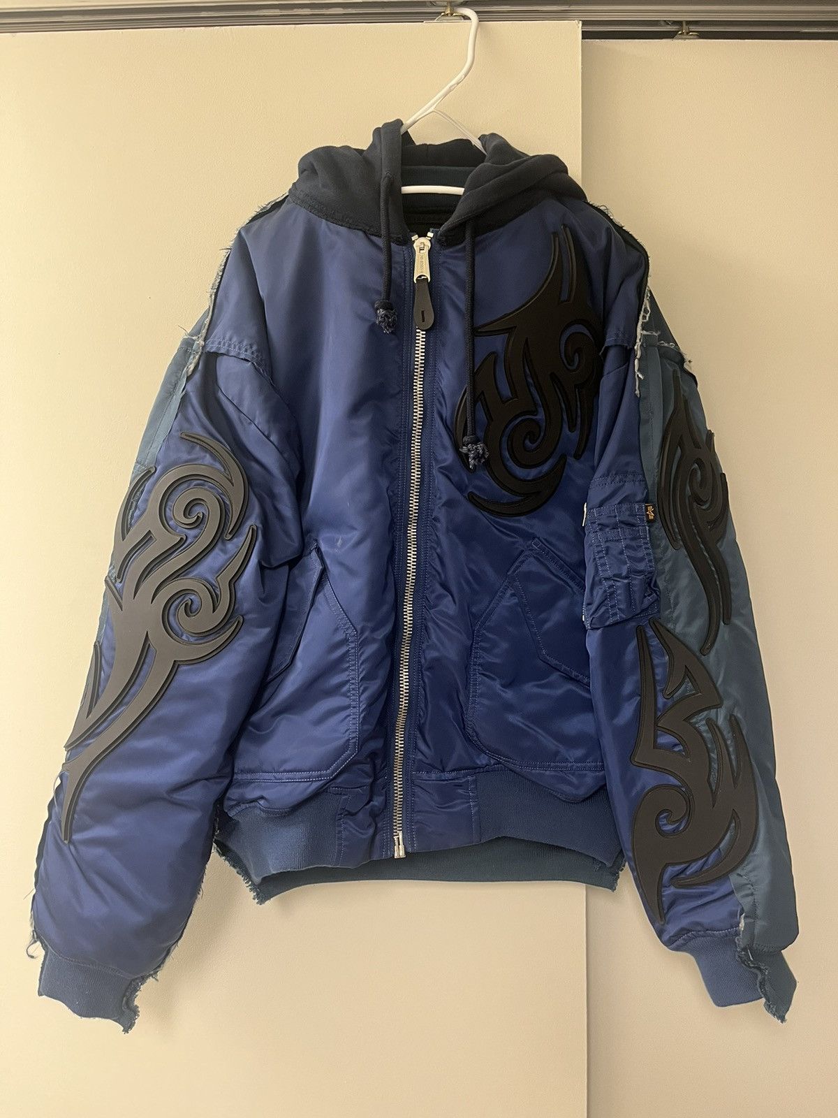 image of Vetements Tribal Bomber in Blue, Men's (Size XS)