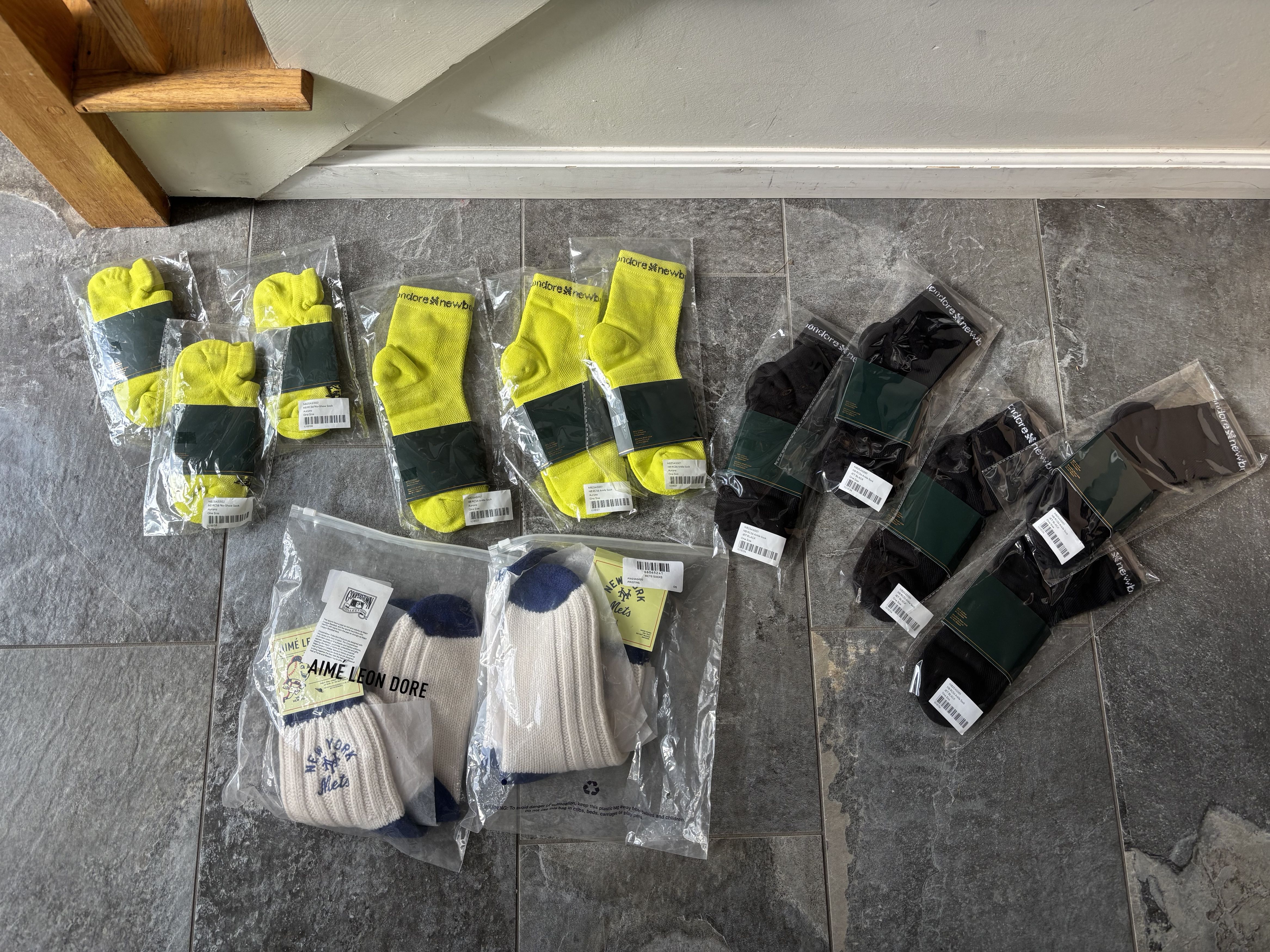 Aime Leon Dore × New Balance ALD / New Balance RC56 Performance Ankle Sock in Neon Yellow Size ONE SIZE - 2 Thumbnail