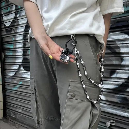 Japanese Brand Retro Bilayer Black White lucky Dice Baccarat Pearl Chain Size ONE SIZE - 4 Thumbnail