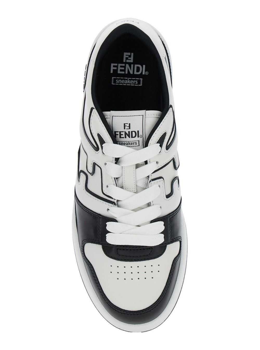 Fendi o1s1wg110426 Low-Top Sneakers in White/Black Size US 7 / EU 40 - 4 Thumbnail