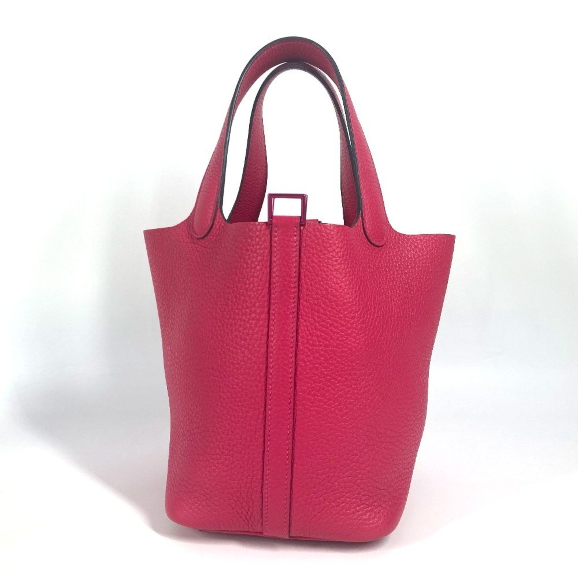 HERMES Picotin Lock 18 PM Handbag Taurillon Clemence Rouge Pivoine 2012 Pink / Hermès Picotin Lock 18 Rose Sakura Taurillon Clemence PHW  main image 2