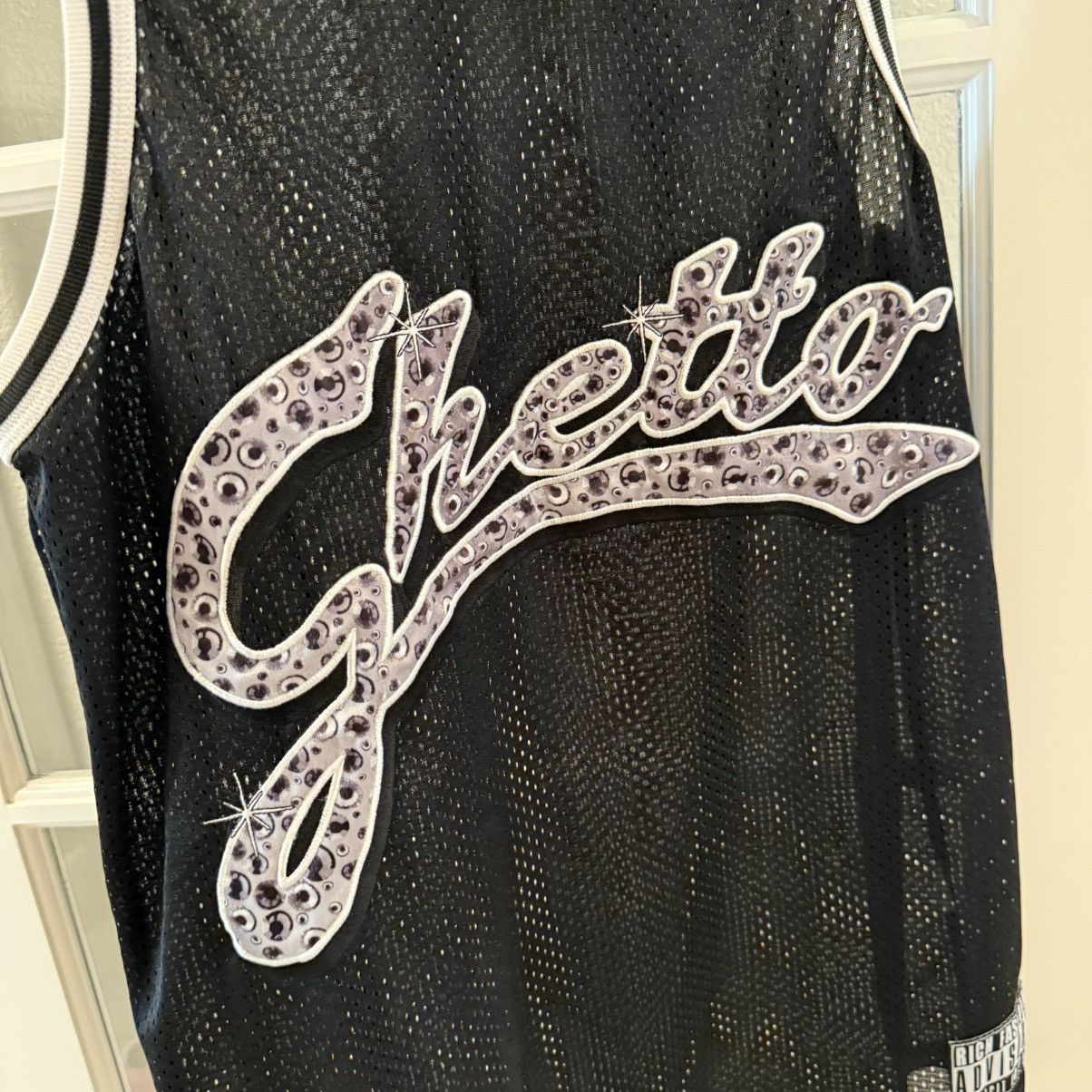 Joyrich Joyrich Mesh Unisex ‘Ghetto’ Rhinestone Embroidered Tank Top Size US M / EU 48-50 / 2 - 10 Thumbnail