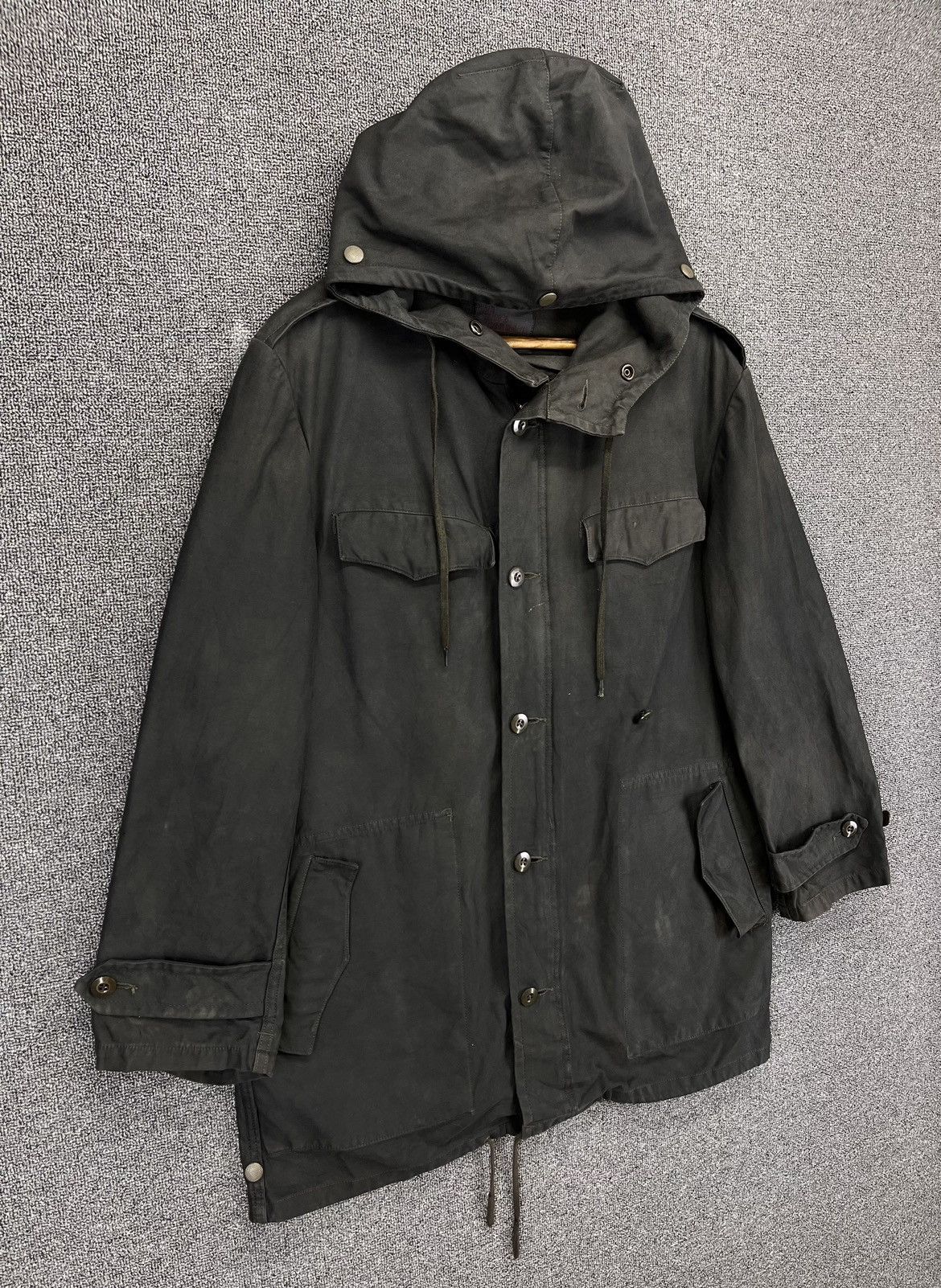 Vintage Vintage 90s Humme GMBH Military Army Hooded Jacket Size US L / EU 52-54 / 3 - 2 Thumbnail