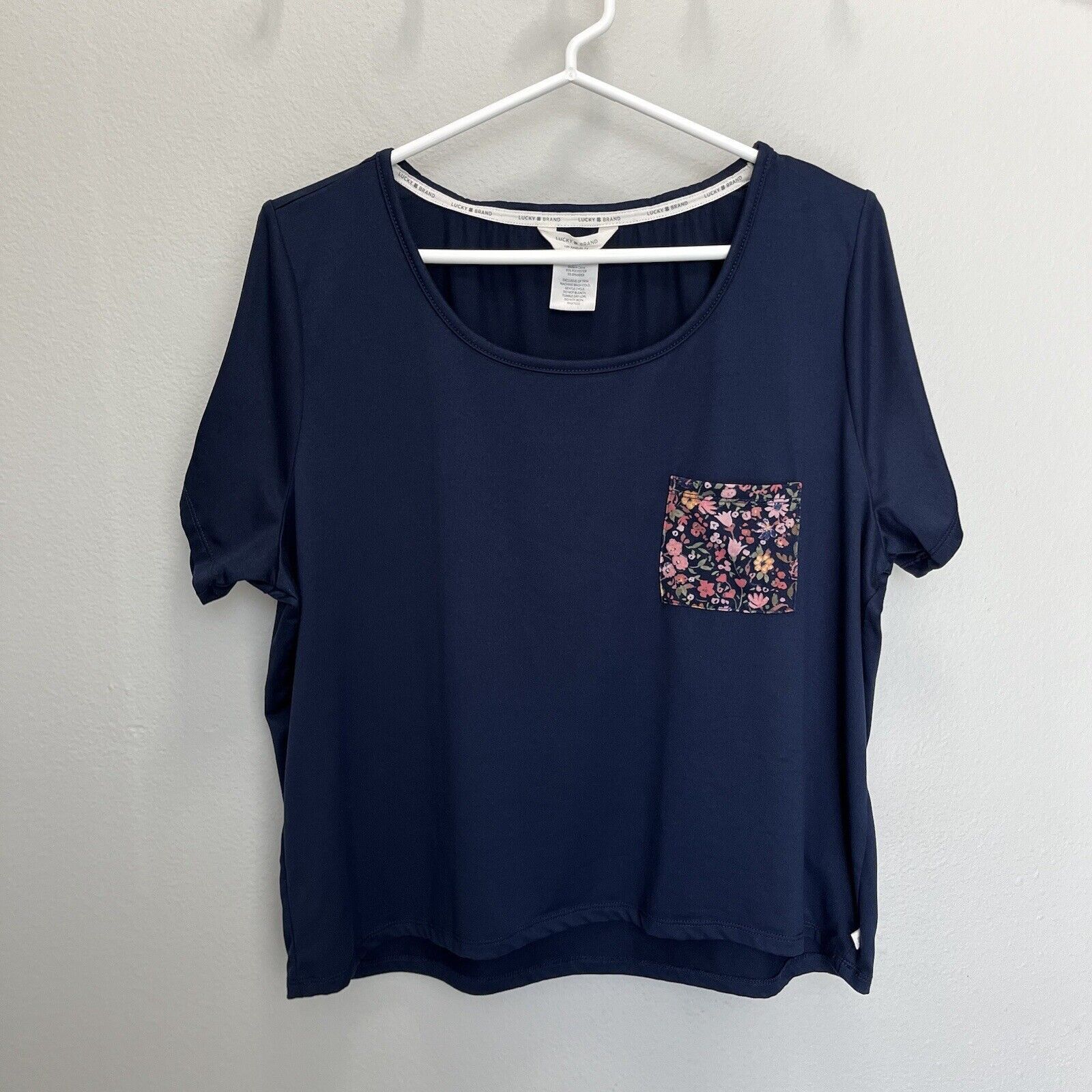 Lucky Brand Lucky Brand | Blue Floral Pocket Sleep Top Short Sleeve XL Size XL / US 12-14 / IT 48-50 - 4 Thumbnail