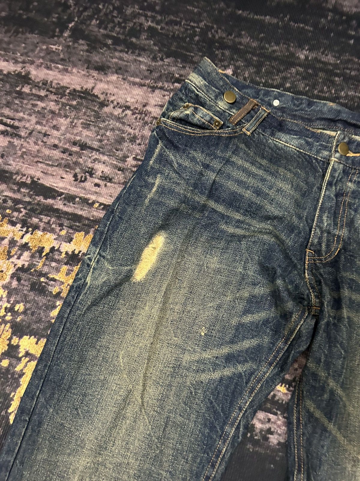 If Six Was Nine Japanese Brand Fur Pocket Back Ripped Jeans Size US 32 / EU 48 - 12 Thumbnail