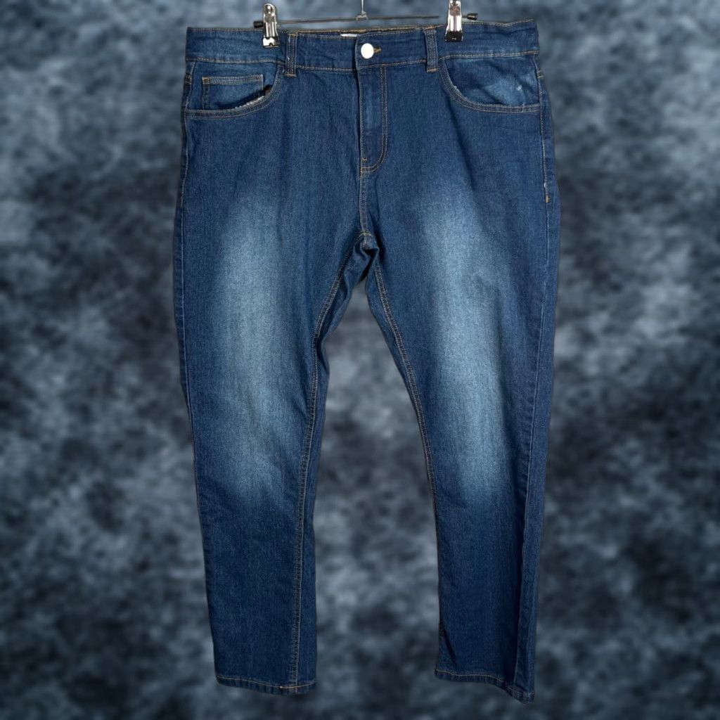 Vintage Indigo Homme Mens Jeans 36 x 30 Slim Denim Stretch Cotton 5-Pocket Straight Blue Regular Size 36 Inseam 28 Vintage: No Size US 36 / EU 52 - 1 Thumbnail