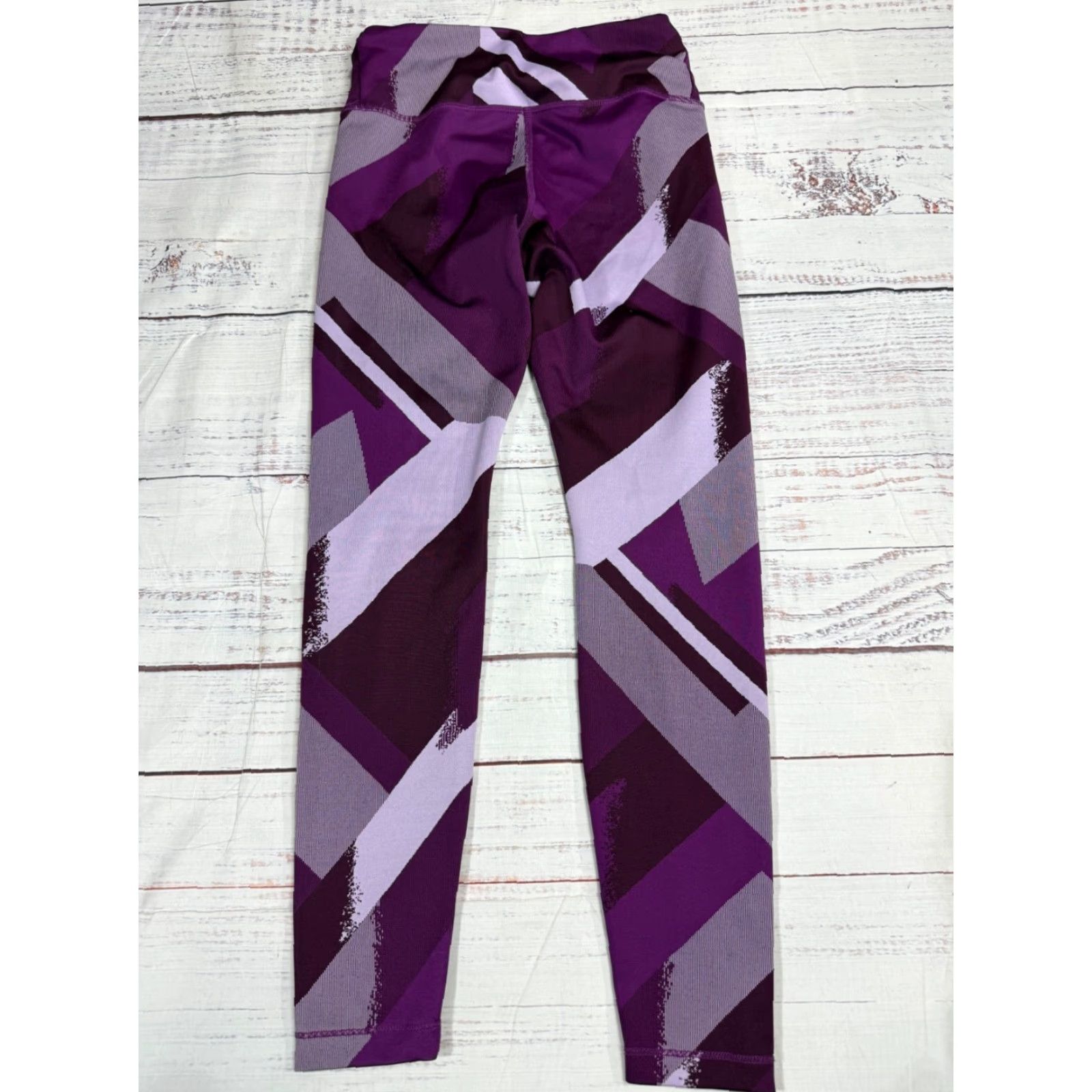 Brooks Brooks Cropped Leggings Womens XS Purple Print Running & Jogging Activewear Slim Fit Pull On Size 26" / US 2 / IT 38 - 7 Thumbnail