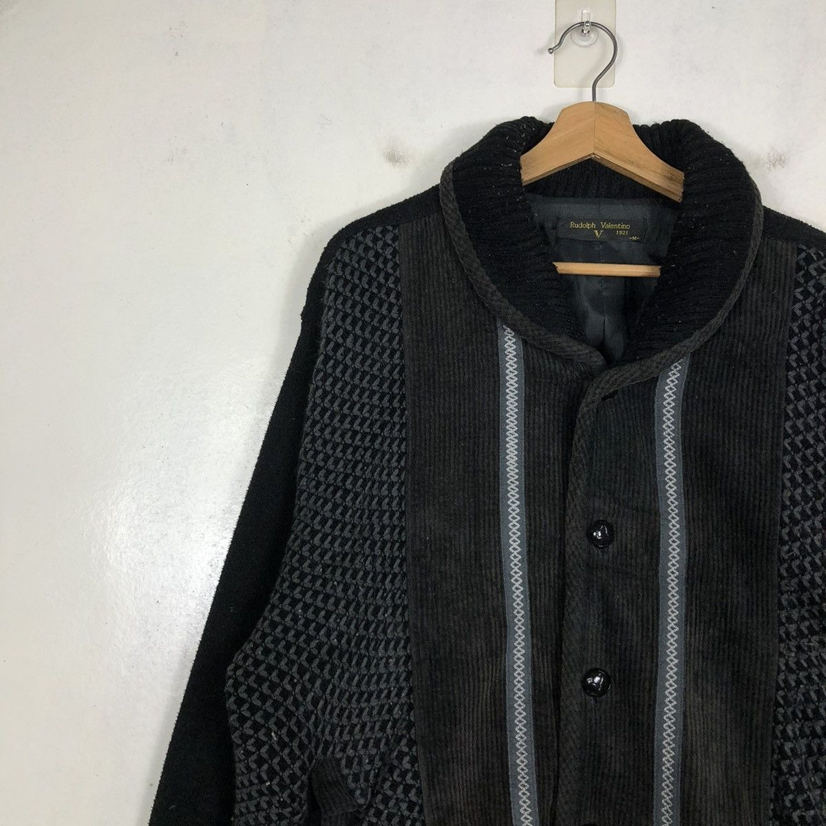 Japanese Brand × Vintage 📌VINTAGE BOMBER JACKET KNIT RUDOLF VALENTINO Size US M / EU 48-50 / 2 - 8 Thumbnail