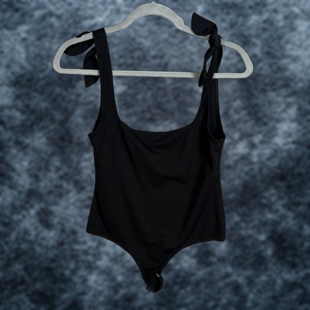 Free People Free People Intimately Womens Medium Black One-Piece Swimsuit With Tie Straps Size ONE SIZE - 1 Thumbnail
