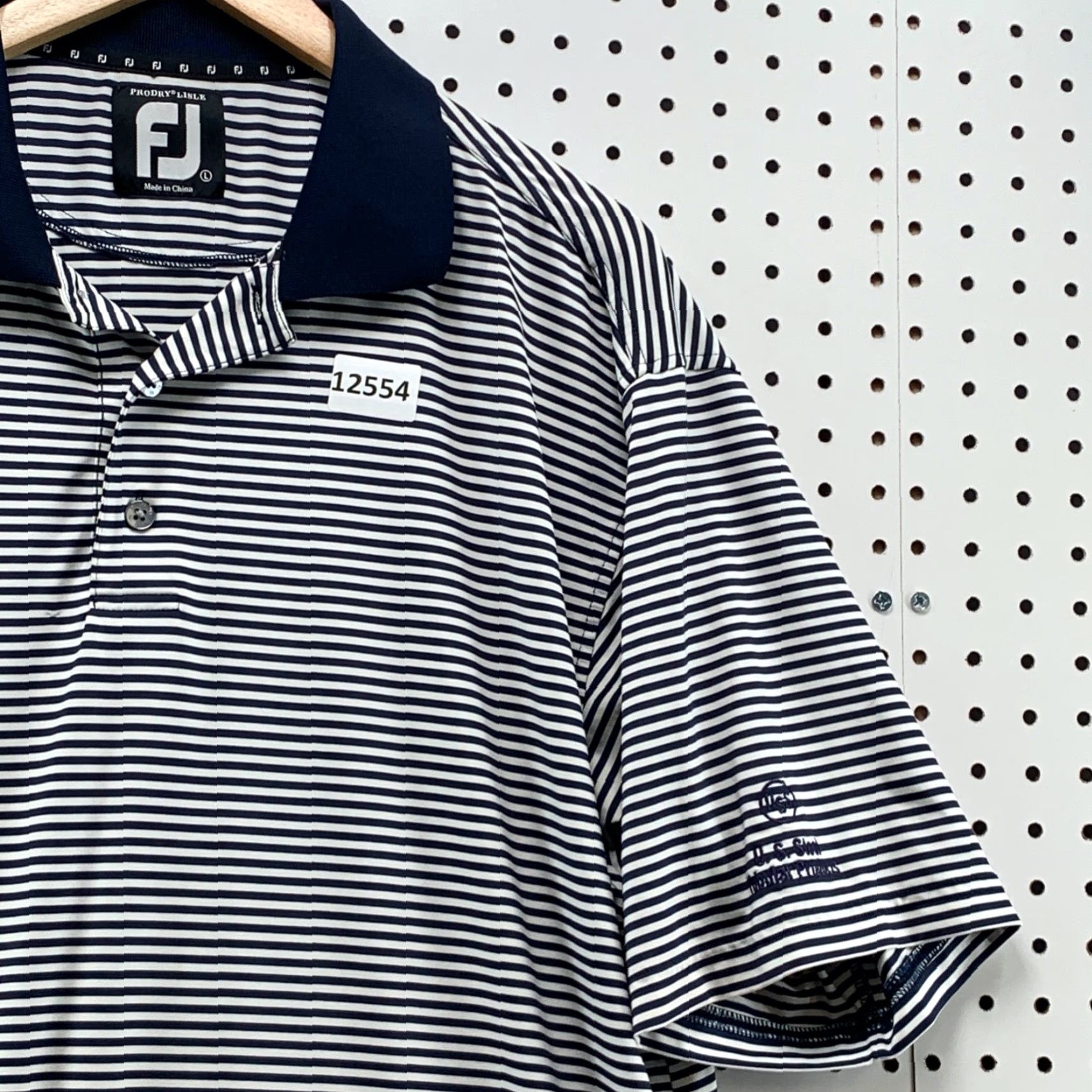 Footjoy FootJoy Mens PRODRY Lisle Short Sleeve Polo Blue White Striped Size Large FJ Size US L / EU 52-54 / 3 - 2 Thumbnail