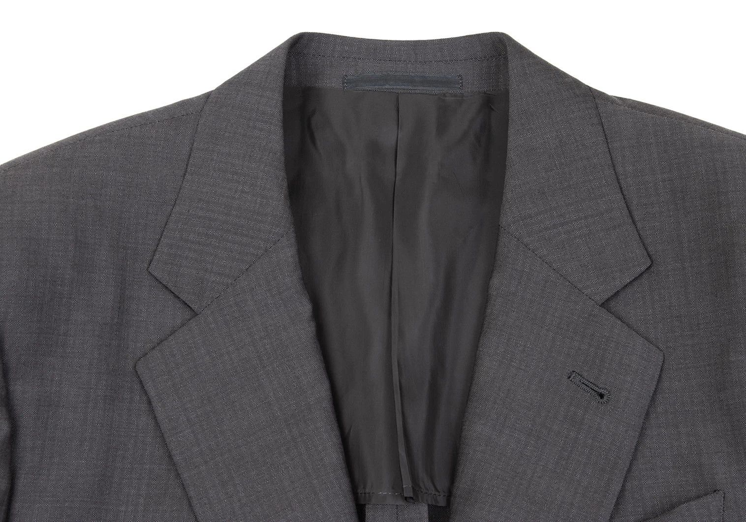 Armani Collezioni Wool Shadow Stripe 3-Button Jacket in Gray Size 54 Size US XXS / EU 40 - 3 Thumbnail