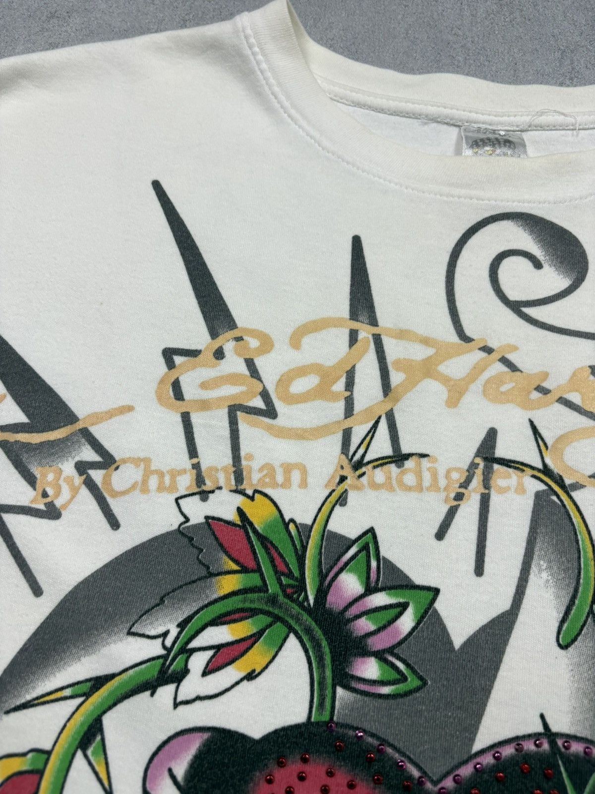 Ed Hardy Ed Hardy Early 2000s “Kills Me Slowly” Rhinestone T-Shirt XL Size US XL / EU 56 / 4 - 7 Thumbnail