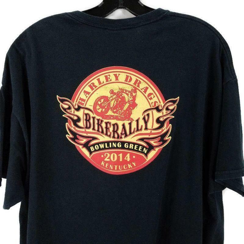 Gildan Gildan Harley Drags Bike Rally T Shirt Mens XL 2014 Size US XL / EU 56 / 4 - 5 Thumbnail