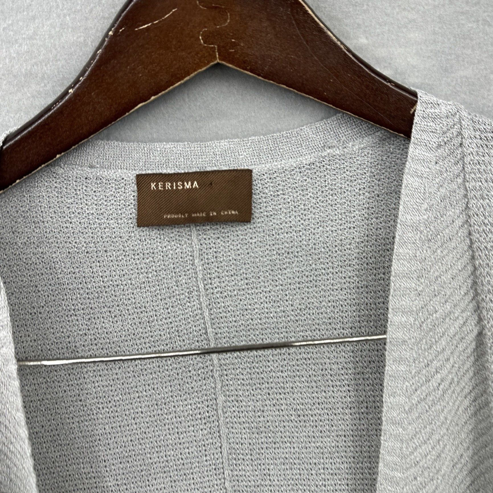 Vintage Kerisma Cardigan Sweater Women Small Knit Gray Open Quiet Luxury Minimalist Size S / US 4 / IT 40 - 7 Thumbnail