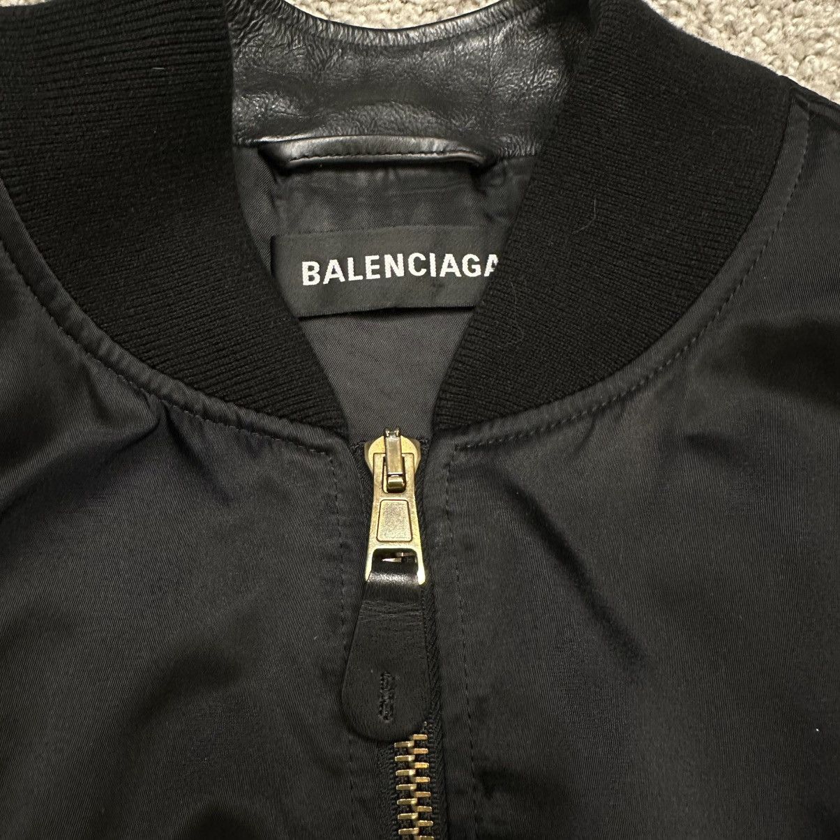 Balenciaga 2017 Balenciaga Leather Bomber Jacket Size US L / EU 52-54 / 3 - 4 Thumbnail