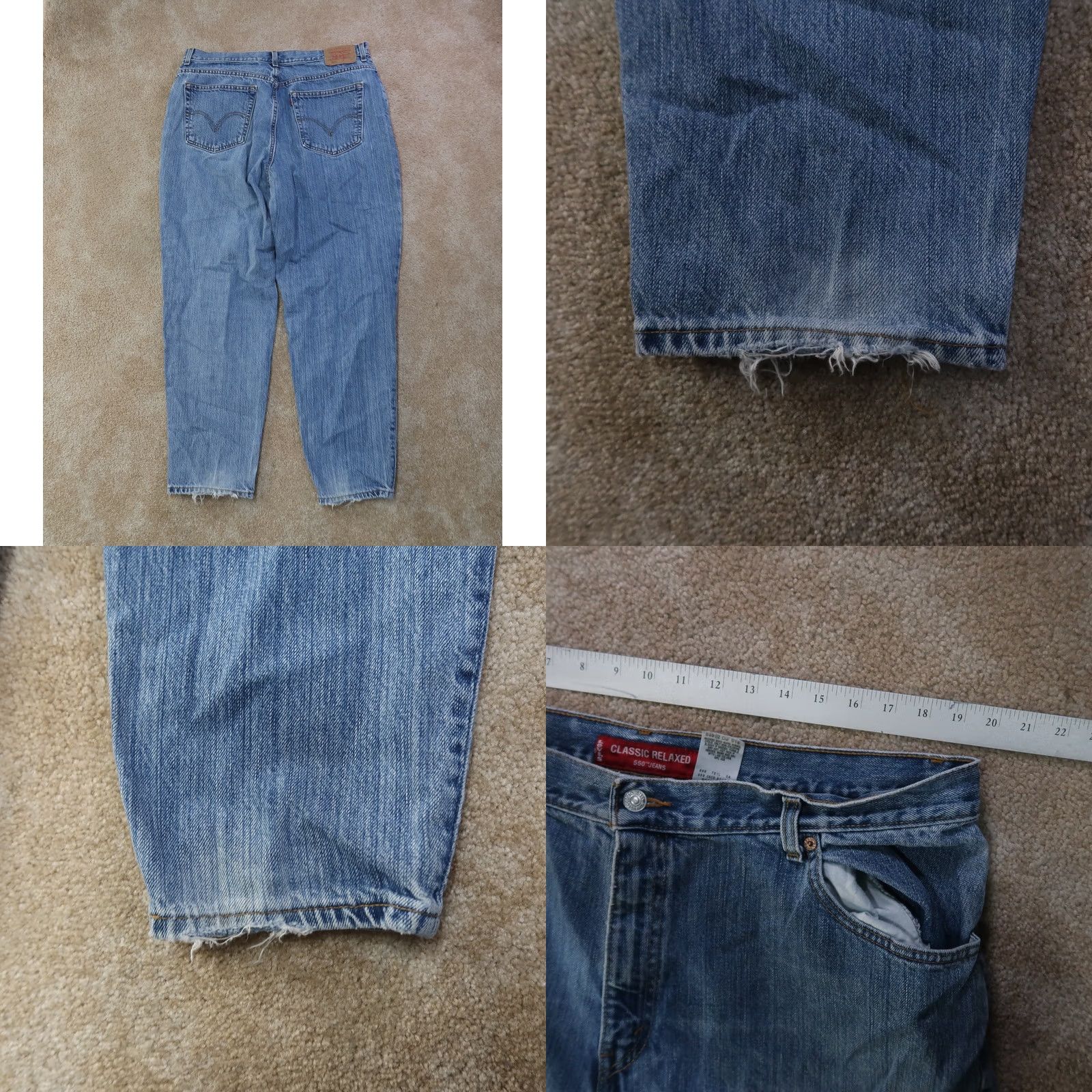 Levi's VINTAGE Levi's 550 Jeans Women's Plus 20 Blue Denim 31in Inseam Relaxed Taper 5-Pocket USA 90s Mens Womens Size 42" / US 20 - 8 Thumbnail