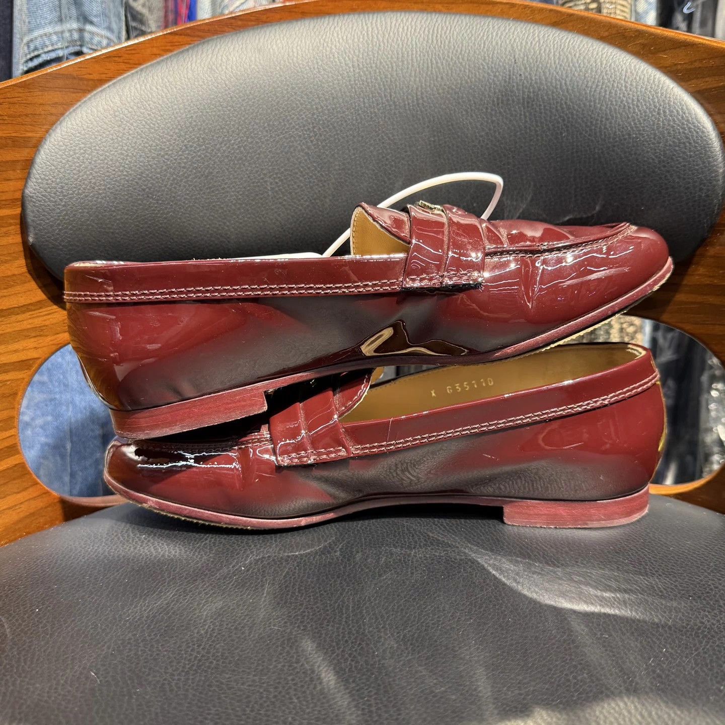 Chanel Chanel Patent Leather Red Loafers (37) Excellent Condition Size US 6.5 / IT 36.5 - 7 Thumbnail