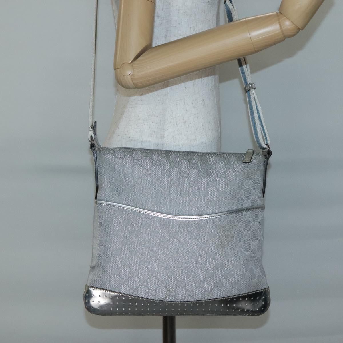 Gucci GUCCI GG Canvas Shoulder Bag Silver Size ONE SIZE - 22 Thumbnail