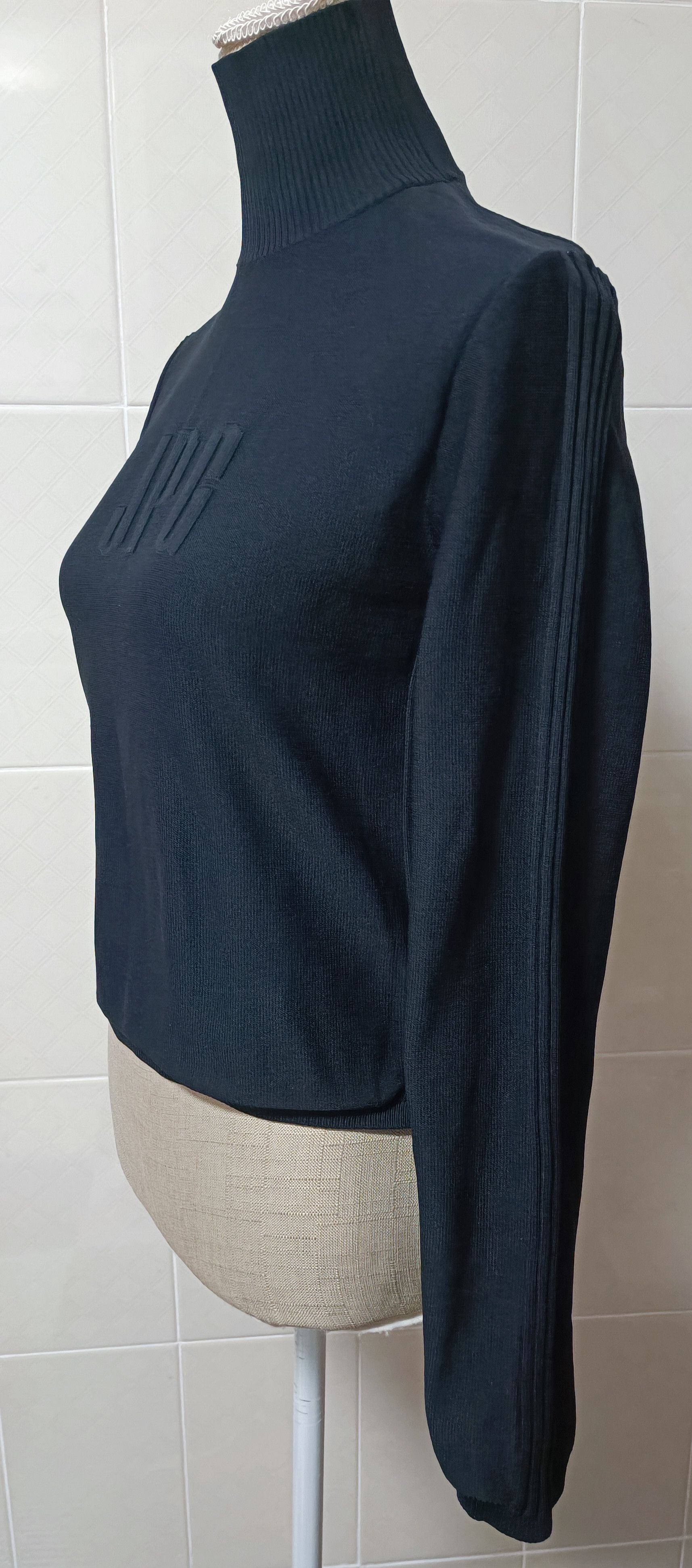 Jean Paul Gaultier 90's - Nylon knit JPG high-neck sweater Size M / US 6-8 / IT 42-44 - 3 Thumbnail