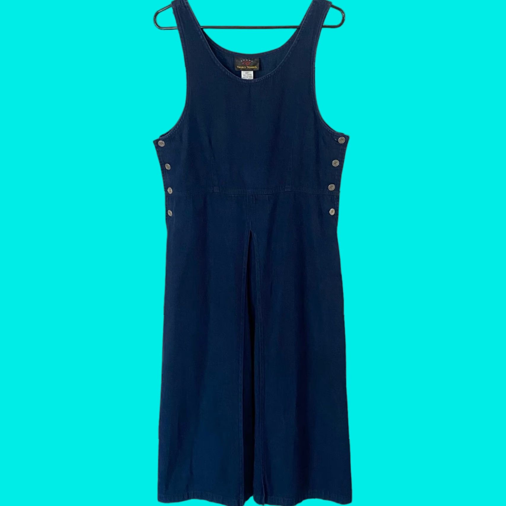 Vintage VINTAGE Truly Yours Denim Maxi Dress Woman Blues Sleeveless 12P Cotton Boho 90s Cottagecore Maxi Dress Women (Mens? actually Women) Size XL / US 12-14 / IT 48-50 - 1 Thumbnail