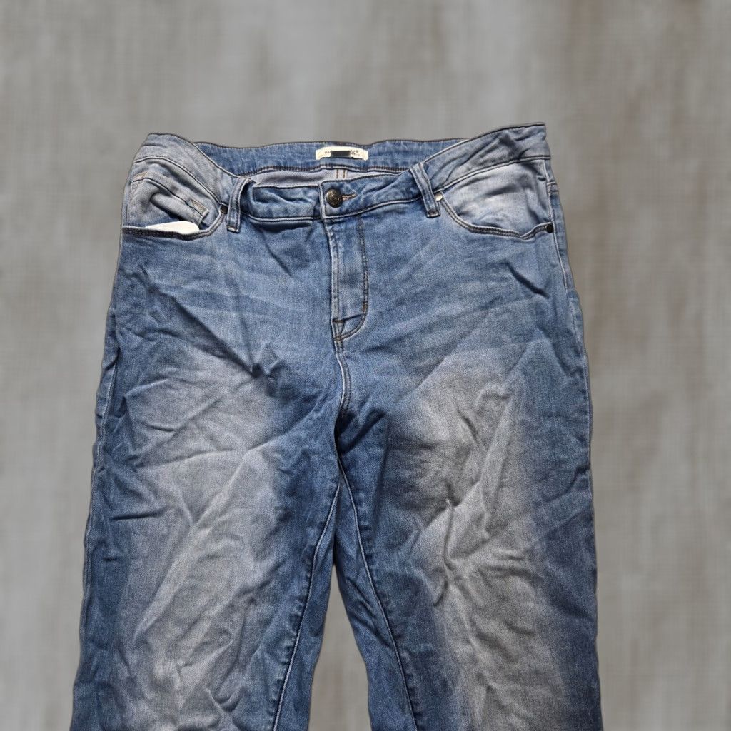 Denime Simply Noelle Denim Blue Jeans Pants Adult Women's Size 12 Skinny Button Stretch Regular Mid Rise Blue Pants Womens 12 Jeans Size 34" / US 12 / IT 48 - 1 Thumbnail