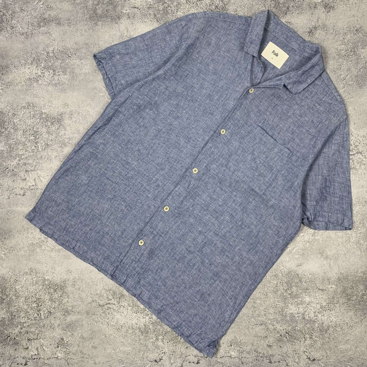 Folk Folk Linen Cotton Shirt Buttons Ups Short Sleeve Men’s Sz 4 Size US M / EU 48-50 / 2 - 1 Thumbnail