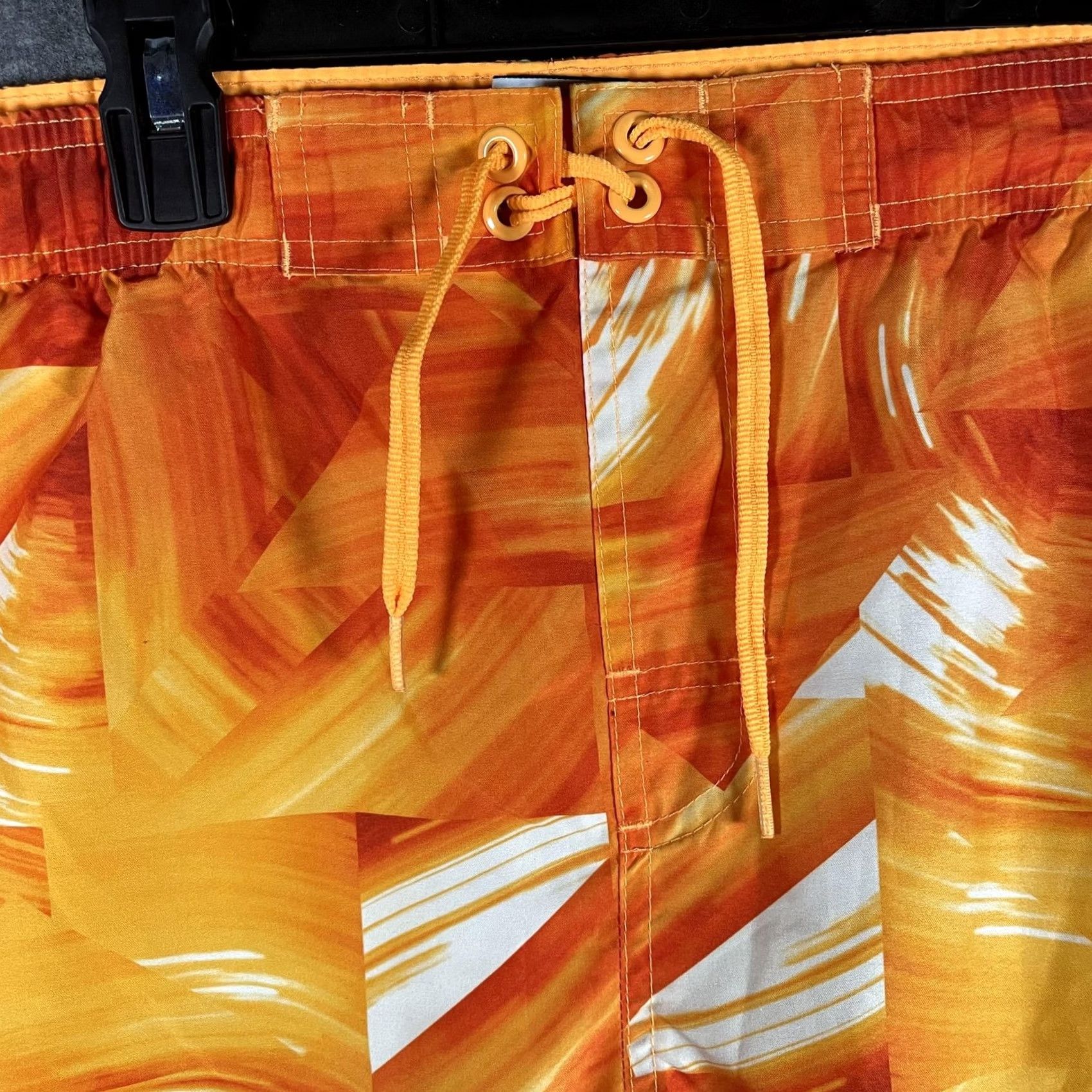 Nike Nike Mens 2XL Orange Abstract Swim Trunks Boardshorts Drawstring Swoosh Size US 39 - 4 Thumbnail