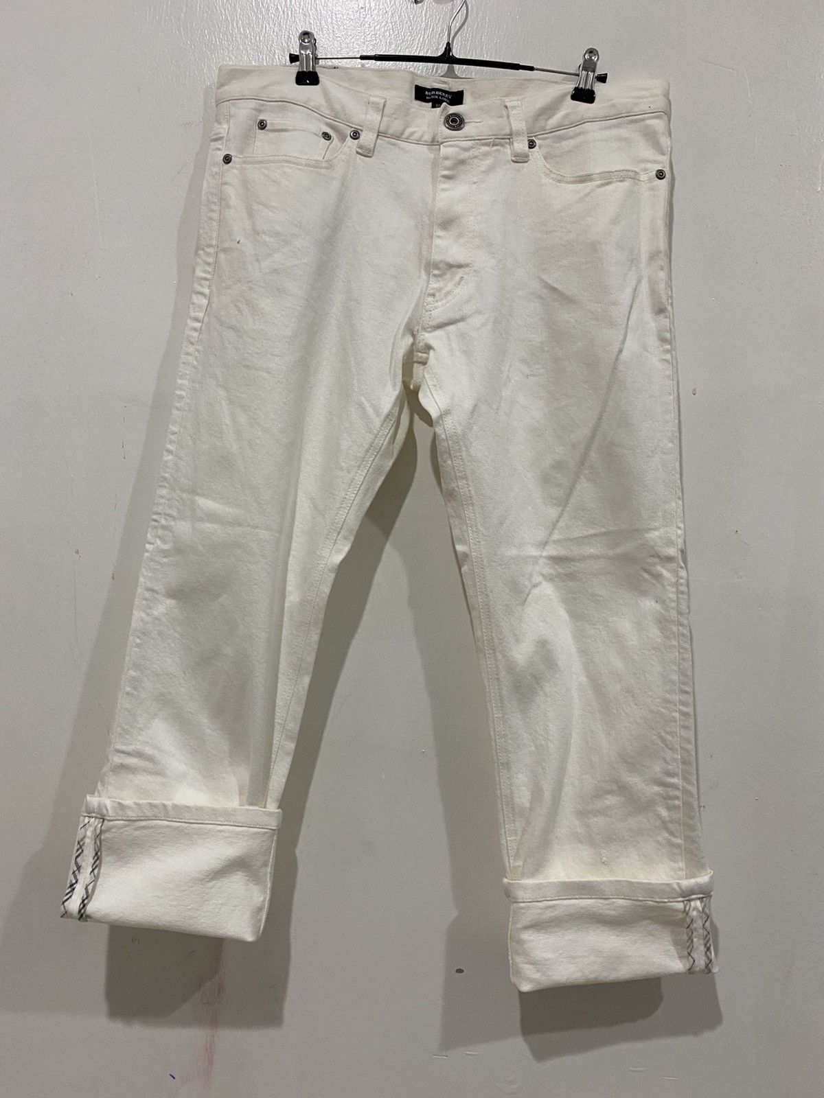 Burberry Burbery Nova Check Seldvage Jeans White Size US 35 - 2 Thumbnail