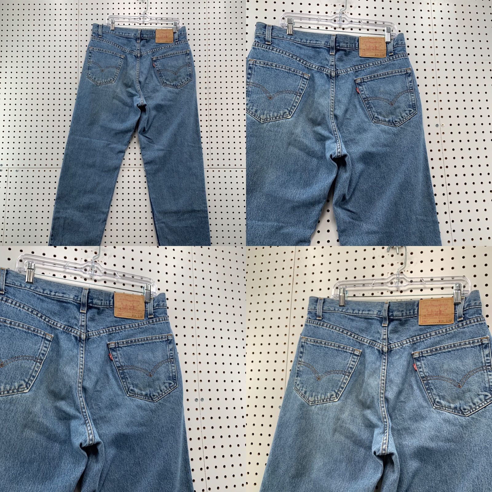 Levi's VINTAGE Levi's 550 Jeans Mens 36x32 Light Blue Denim Straight Relaxed Fit 32 36 35in Waist - Levi's 550 Denim Jeans Mens 36x32 Blue Light Wash Size US 36 / EU 52 - 8 Thumbnail