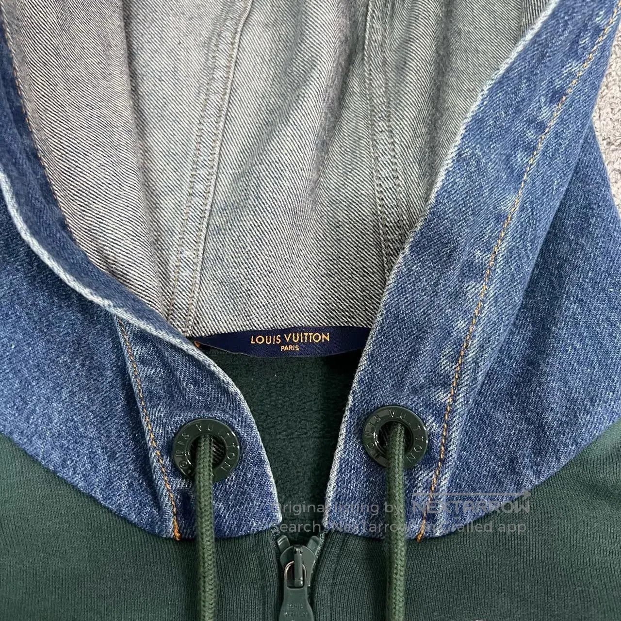 Louis Vuitton Louis Vuitton Green Denim Sleeves Hooded Jacket. Size XS / US 0-2 / IT 36-38 - 7 Thumbnail
