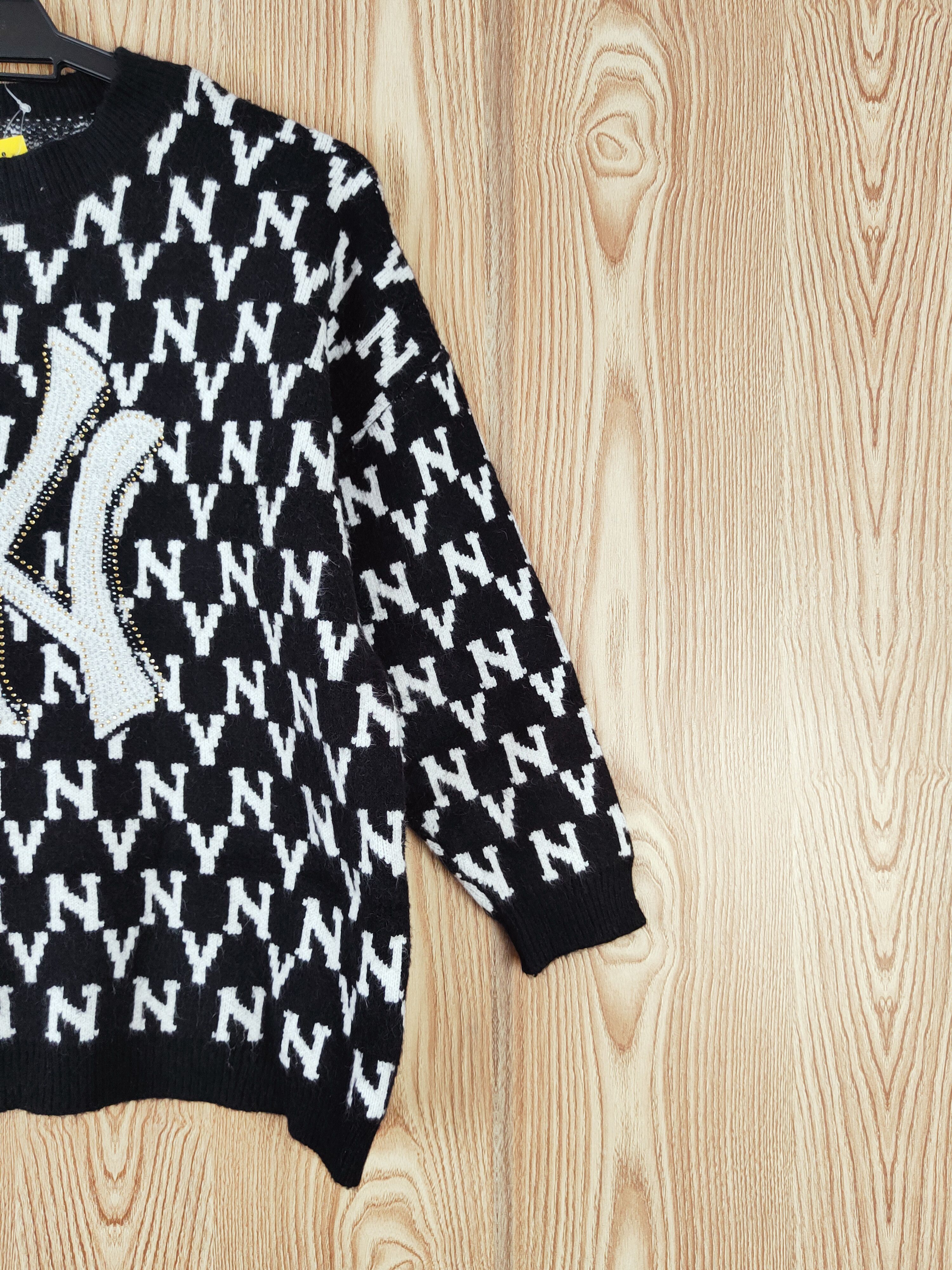 Homespun Knitwear × I Love NY × New York Yankees Japanese Brand Black White NY Knitwear Sweatshirts #W880 Size M / US 6-8 / IT 42-44 - 6 Thumbnail