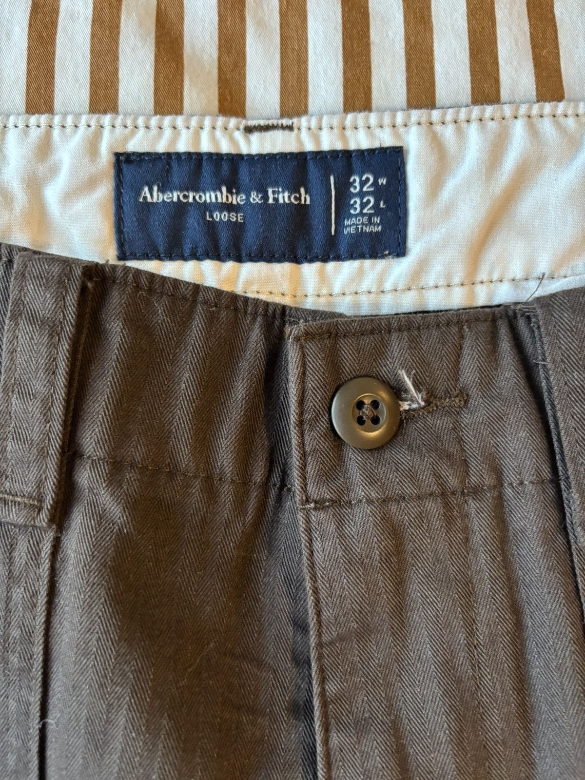 Abercrombie & Fitch Abercrombie & Fitch loose fit herringbone trousers Size US 32 / EU 48 - 3 Thumbnail