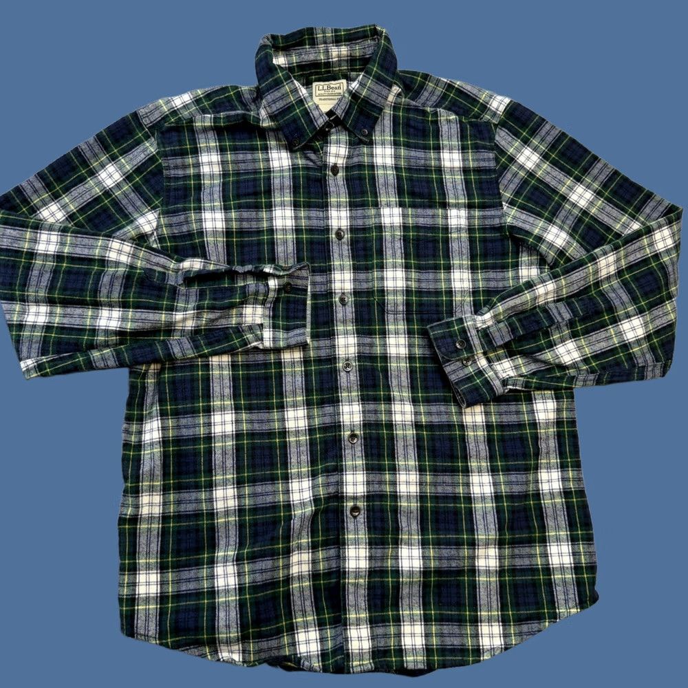 Vintage LL Bean Flannel Shirt Mens Medium Dress Gordan Tartan Plaid Chore Work Casual Size US M / EU 48-50 / 2 - 1 Thumbnail