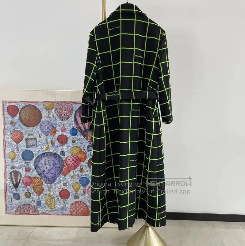 Off-White Off-White Green Plaid Long Coat . Size S / US 4 / IT 40 - 1 Thumbnail