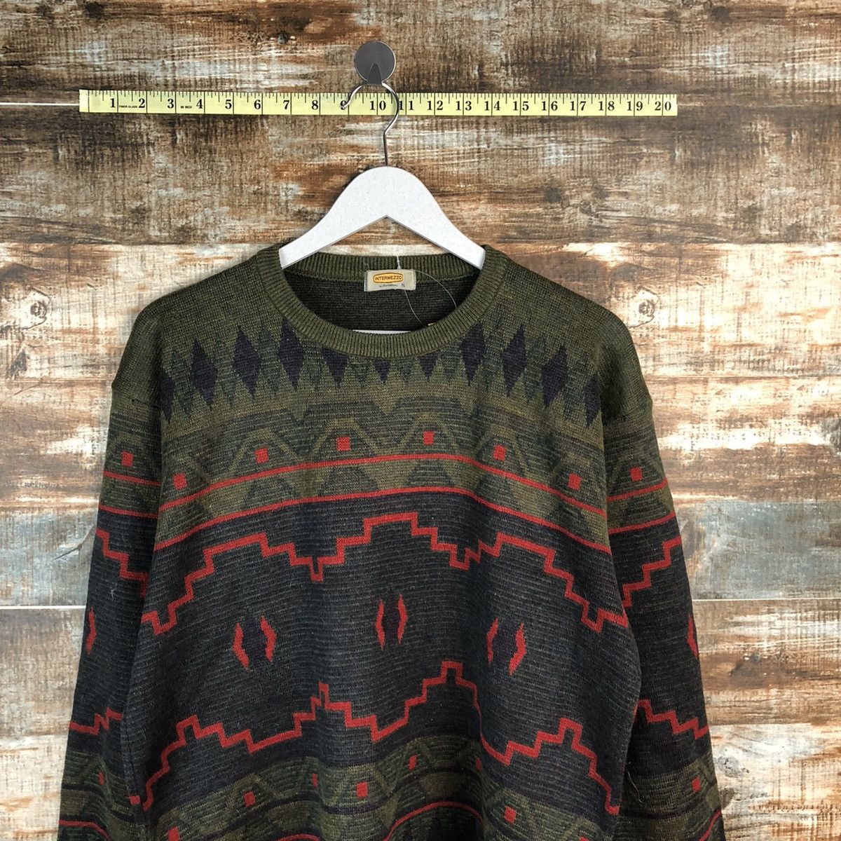Vintage Intermezzo Green art vintage sweatshirt Knitwear #A1327 Size US L / EU 52-54 / 3 - 5 Thumbnail