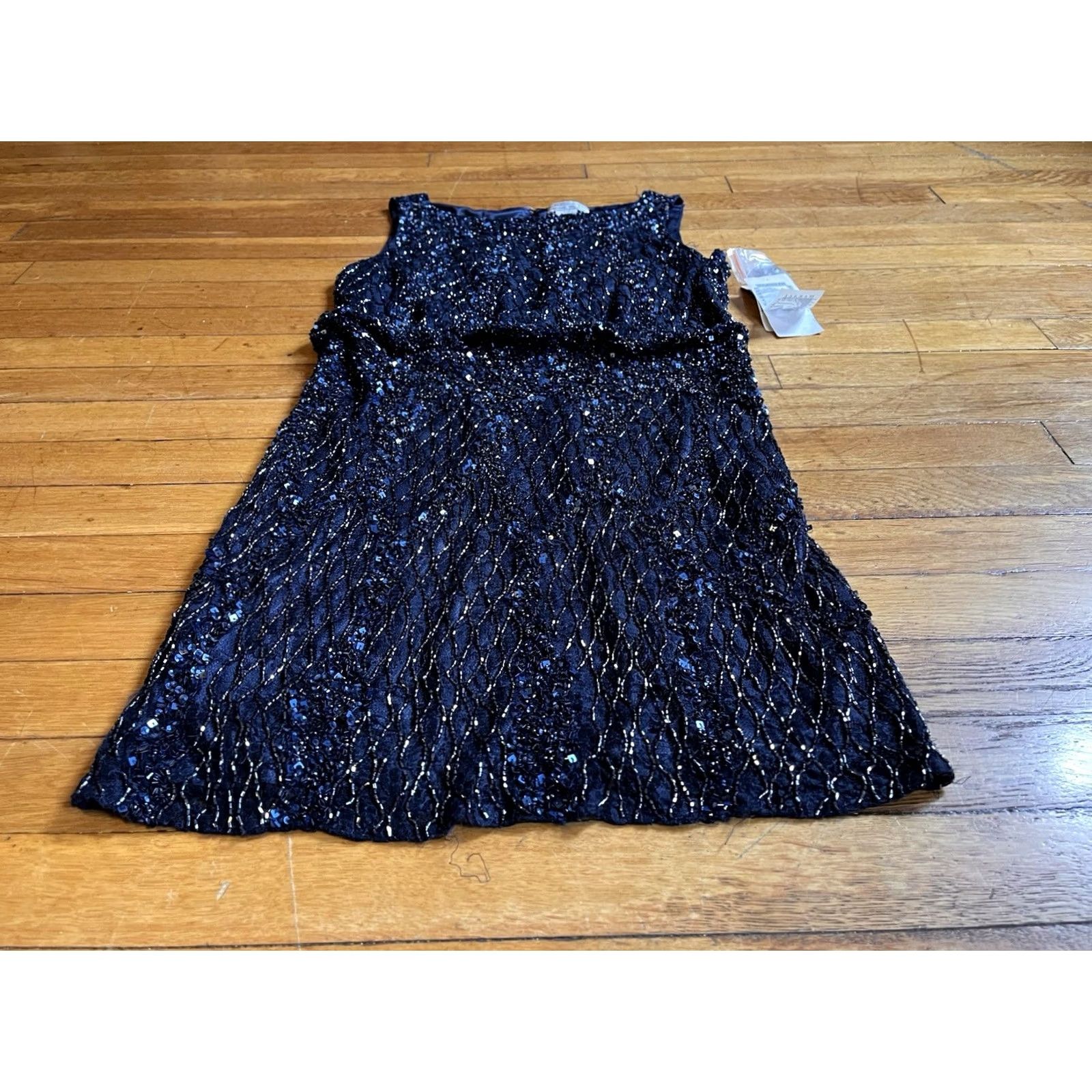 Vintage VINTAGE Alberto Makali Beaded Sequin Dress Women’s 8 Navy Blue Black Dress Size M / US 6-8 / IT 42-44 - 2 Thumbnail