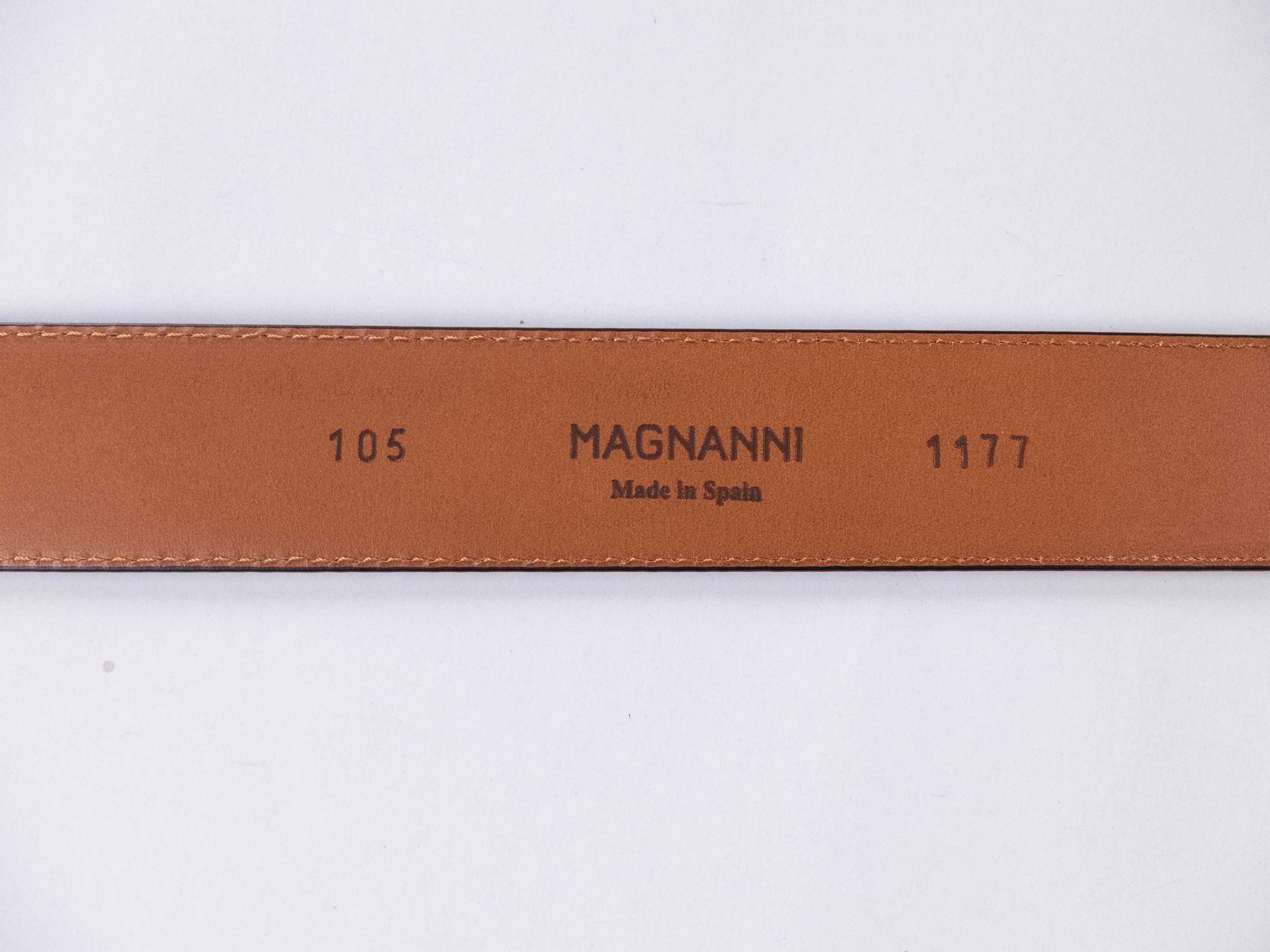 Magnanni MANGANNI gray leather belt Size 105 with defects authentic Size 40 - 7 Thumbnail