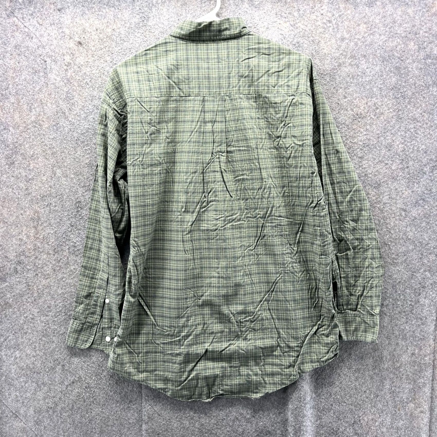 Brooks Brothers Brooks Brothers Dress Shirt Mens Small Olive Green Plaid Button Down Oxford Size 36R - 2 Thumbnail
