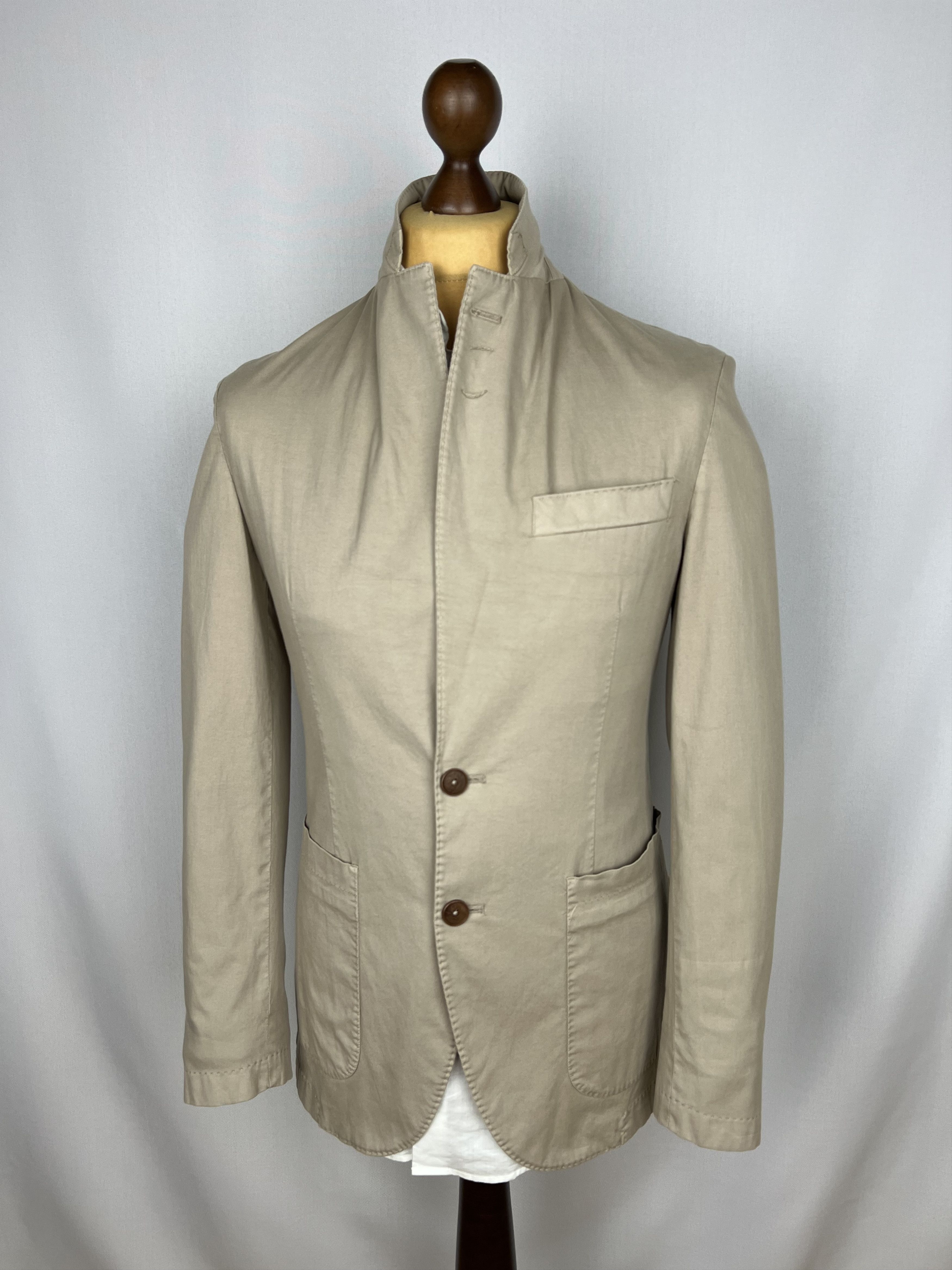 Hackett London Solid Stretch Cotton Unlined Casual Sport Coat Size 36R - 2 Thumbnail