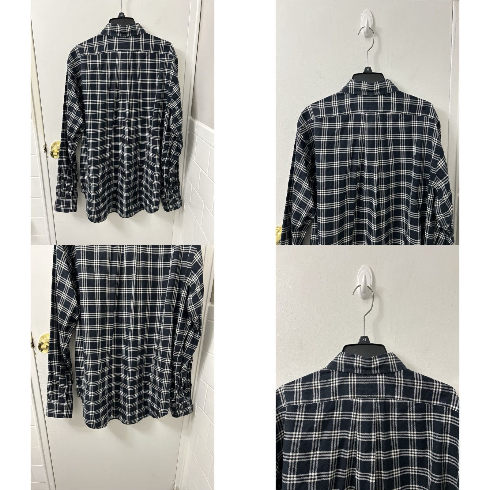Ralph Lauren VINTAGE Ralph Lauren Shirt Mens L Navy Blue Plaid Classic Fit Button Down L/S Size US L / EU 52-54 / 3 - 8 Thumbnail