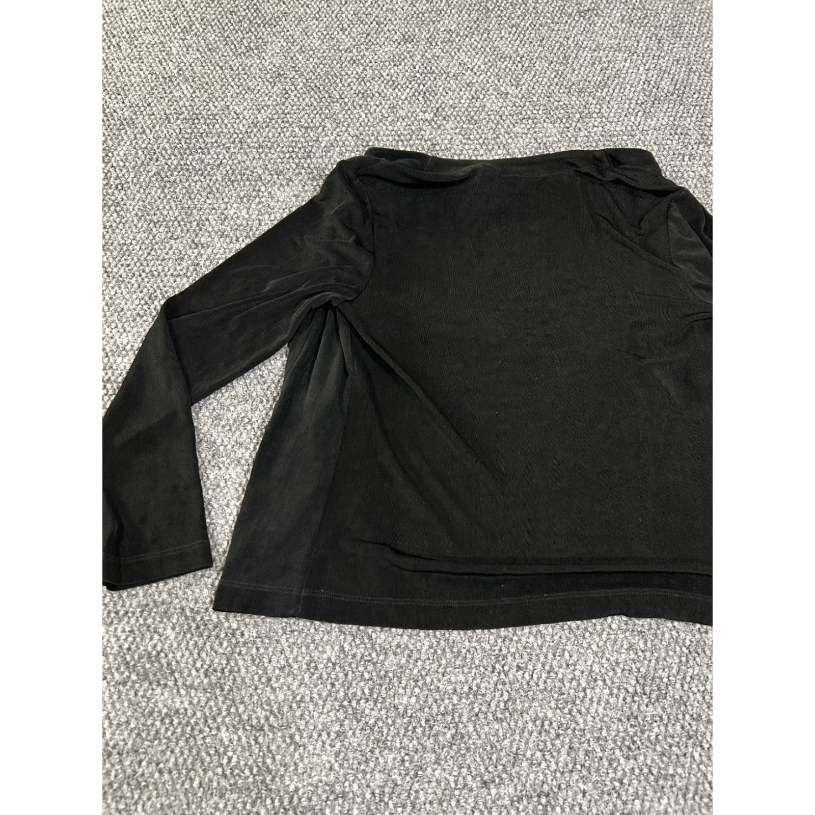 Vintage Chicos Blouse Shirt Womens 0 Black Long Sleeve Stretch Casual Knit Polyester Rayon Spandex Scoop Neck Size XS / US 0-2 / IT 36-38 - 6 Thumbnail