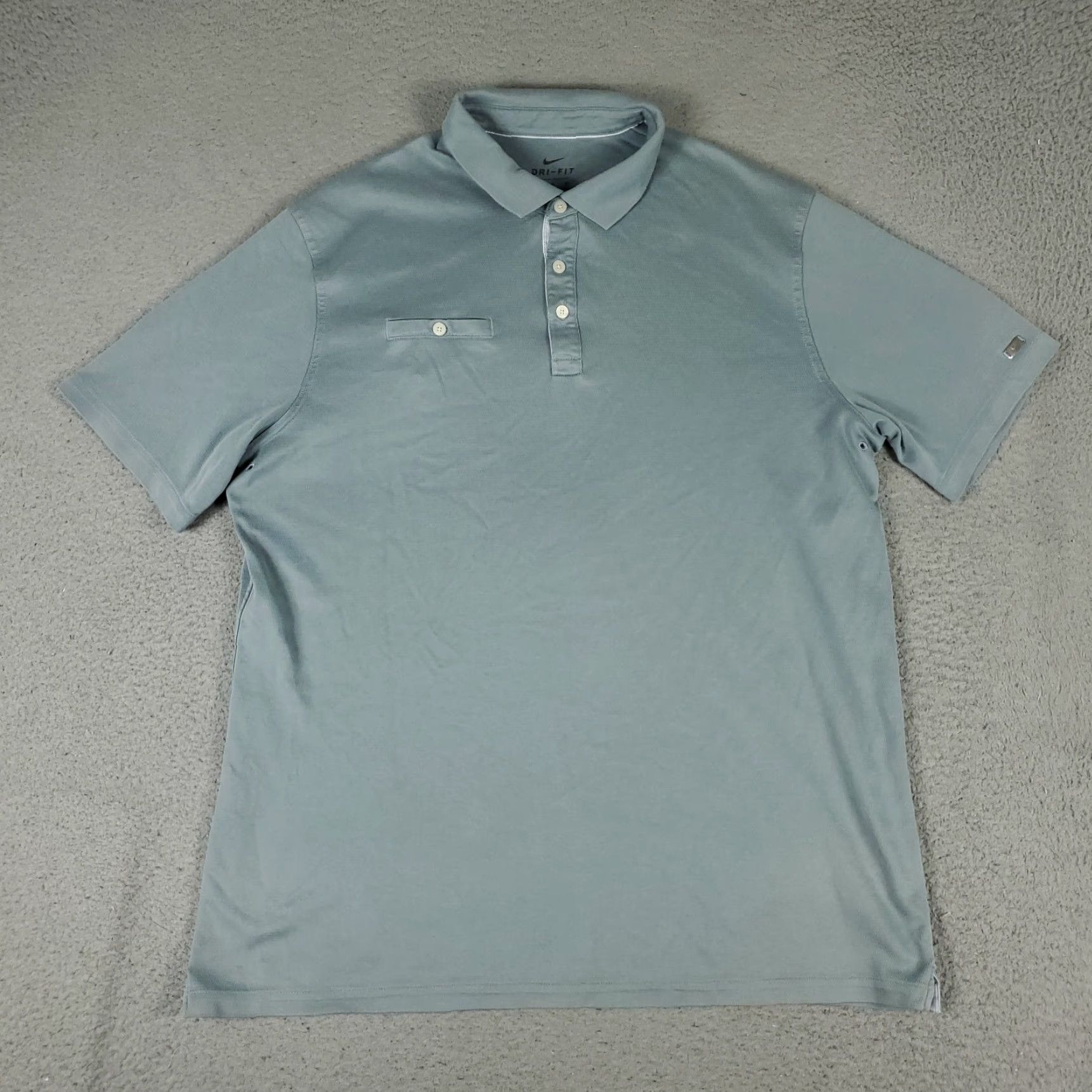 Nike Nike Polo Shirt Mens LT Gray/Blue Swoosh Golf Casual Short Sleeve Polo Size US L / EU 52-54 / 3 - 2 Thumbnail
