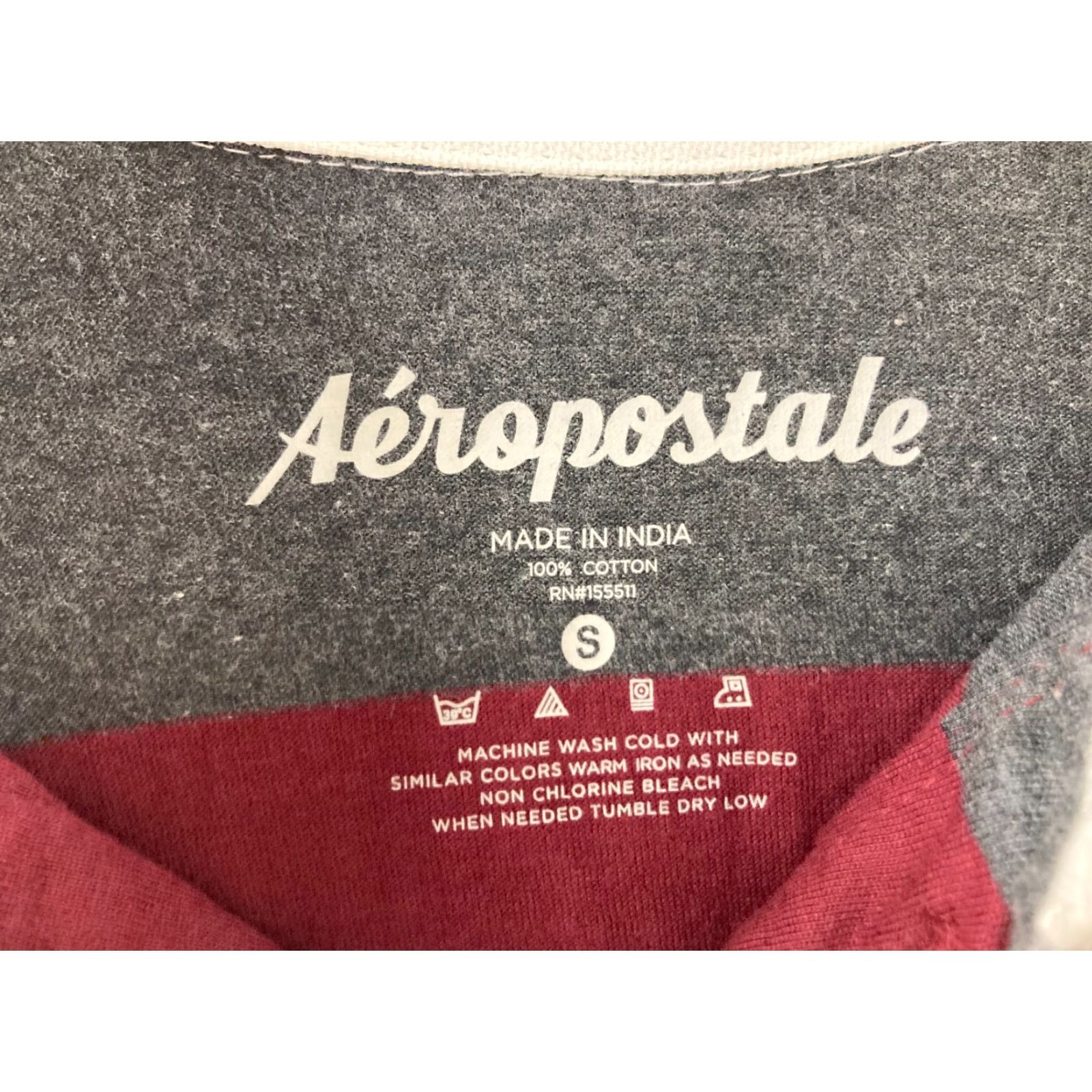 Vintage VINTAGE Aéropostale Polo Shirt Mens Small Long Sleeve Striped Burgundy Classic Casual Size US S / EU 44-46 / 1 - 3 Thumbnail